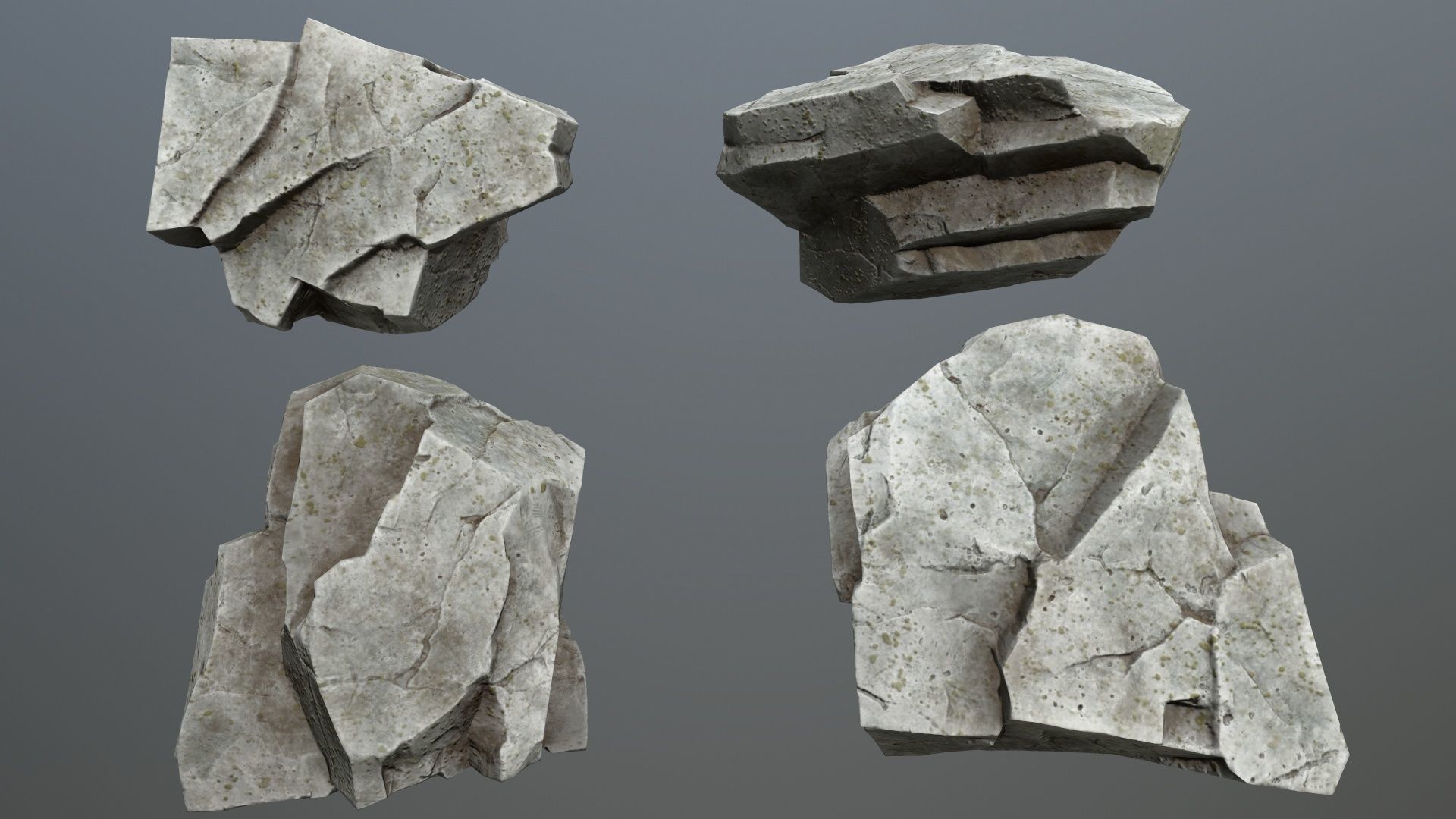 Rock Set 5 Low-poly 3D model_3