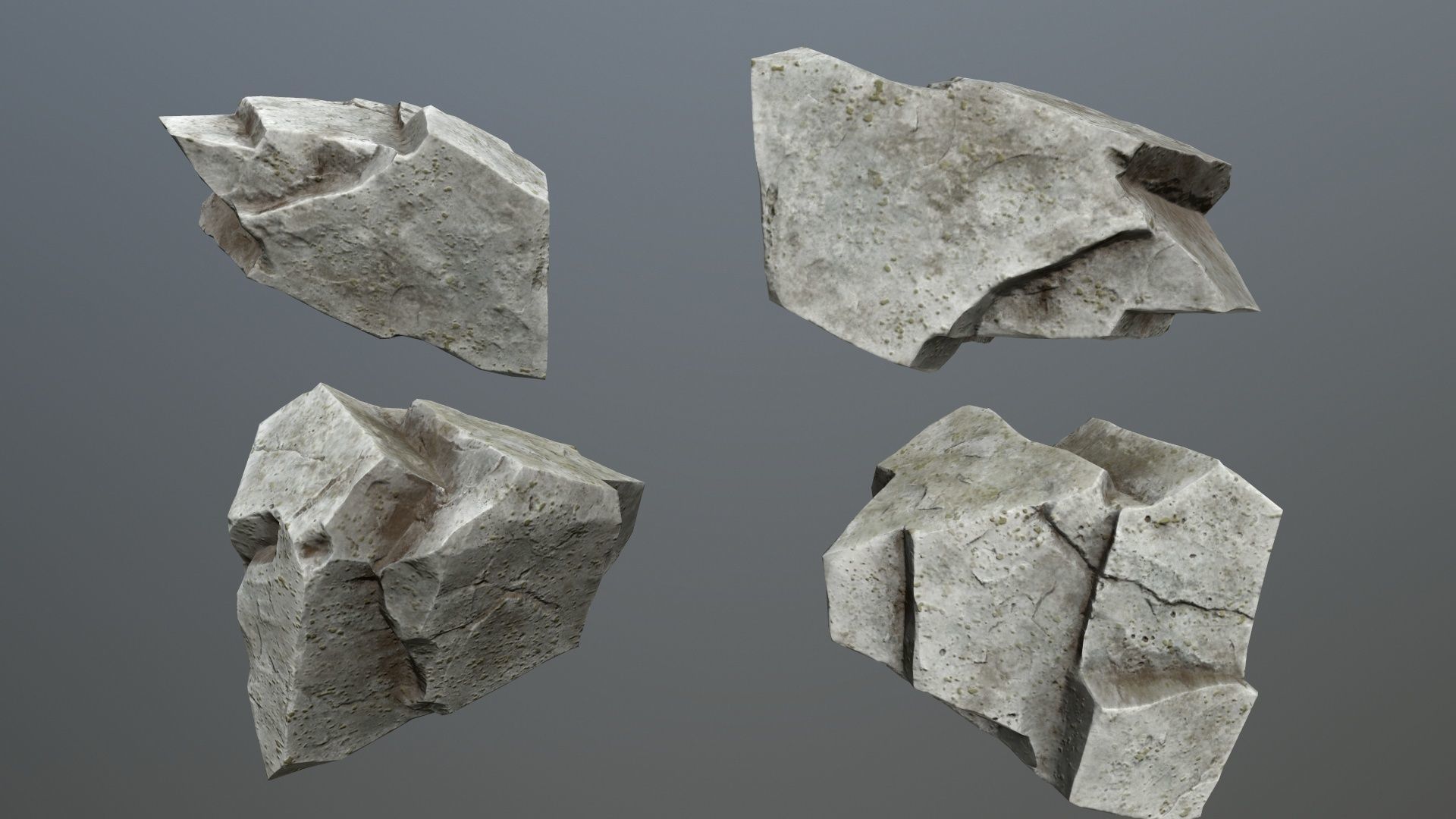 Rock Set 5 Low-poly 3D model_8