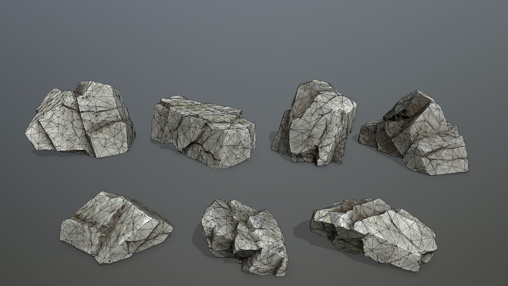 Rock Set 5 Low-poly 3D model_16