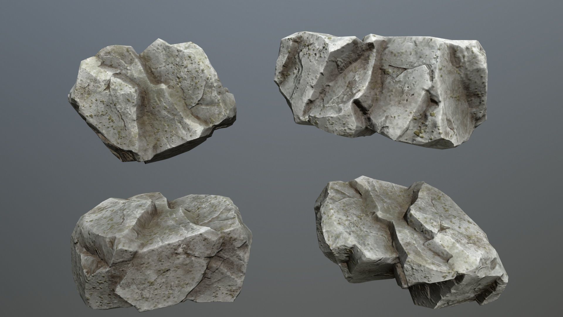 Rock Set 5 Low-poly 3D model_6