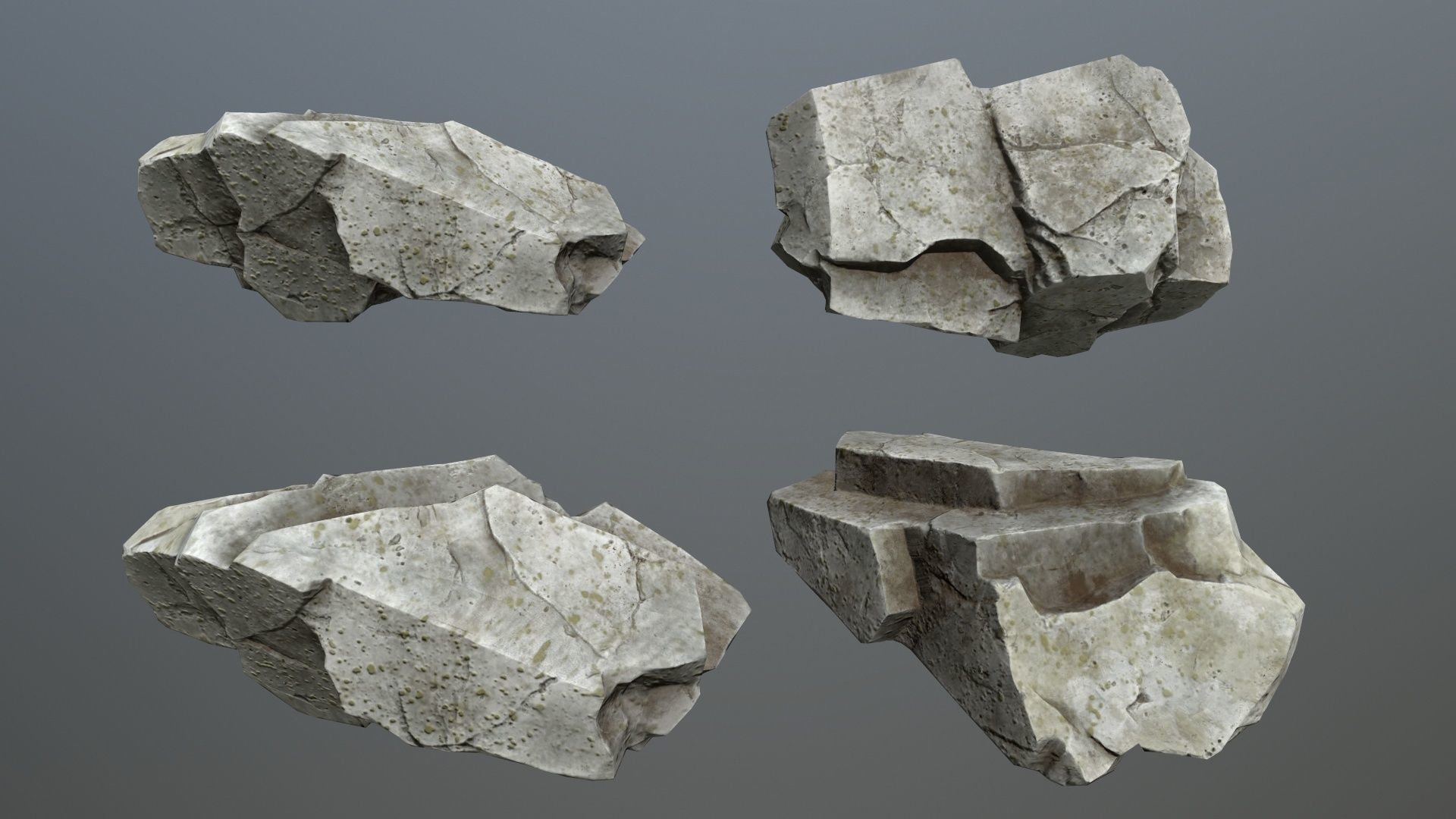 Rock Set 5 Low-poly 3D model_7