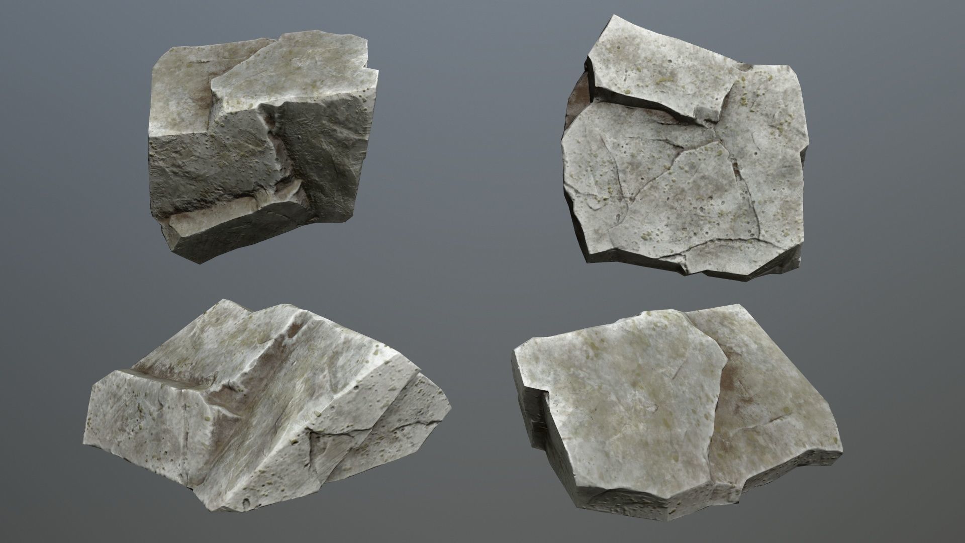 Rock Set 5 Low-poly 3D model_4
