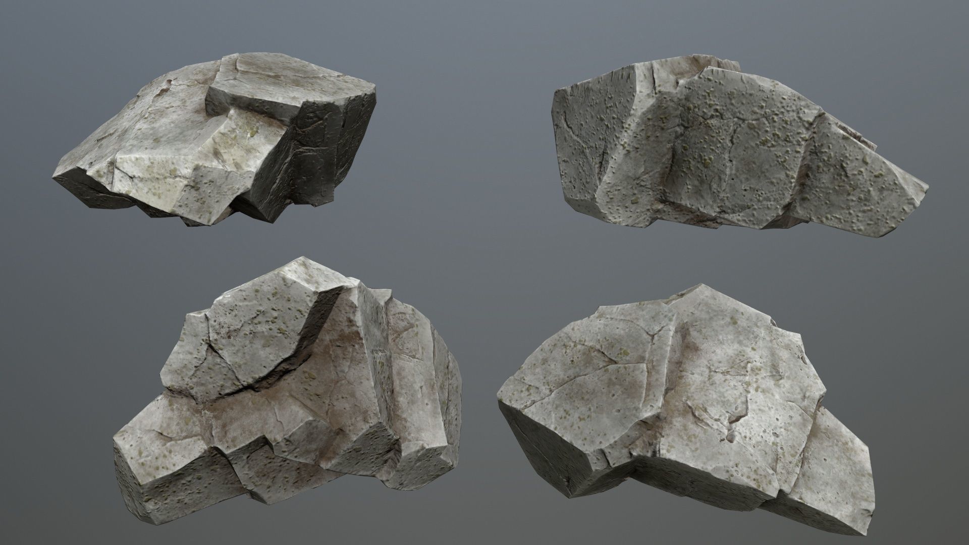 Rock Set 5 Low-poly 3D model_5