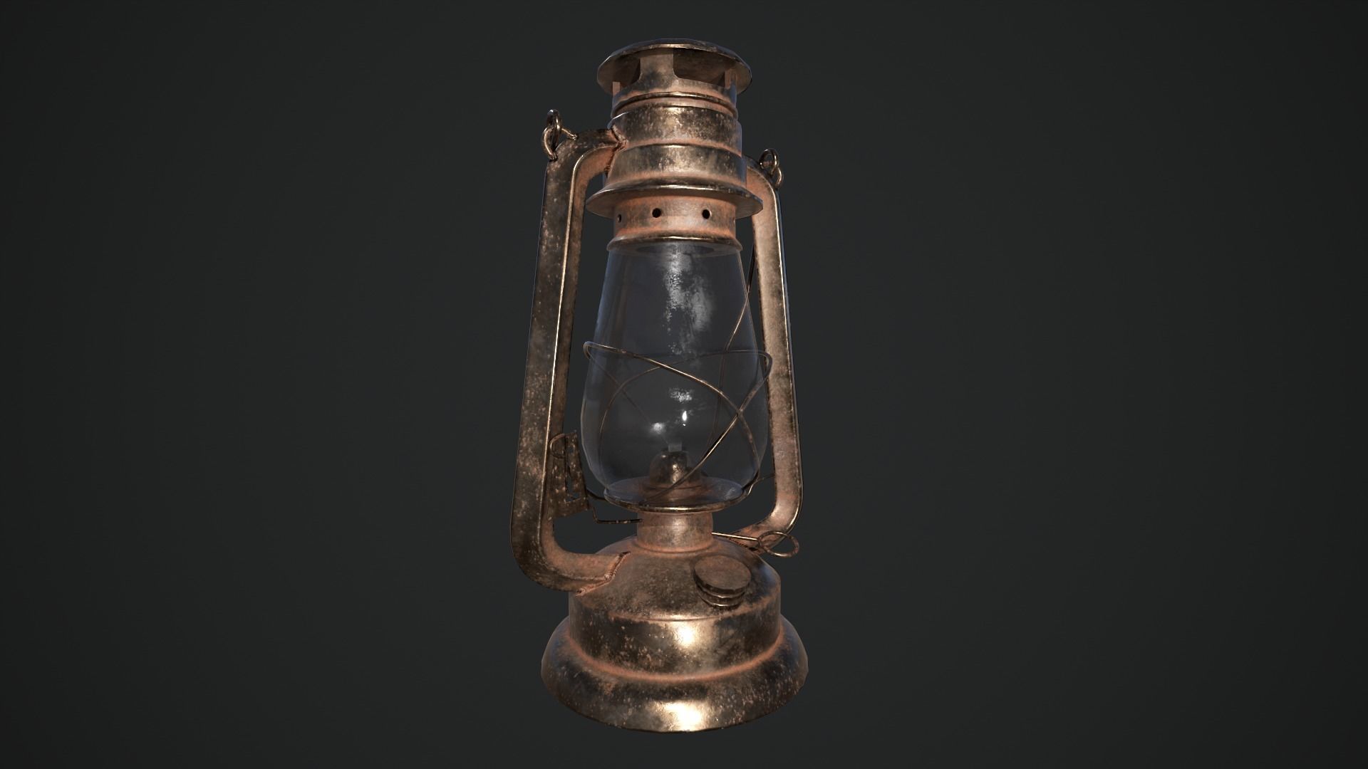 Oil lantern Low-poly 3D model_16