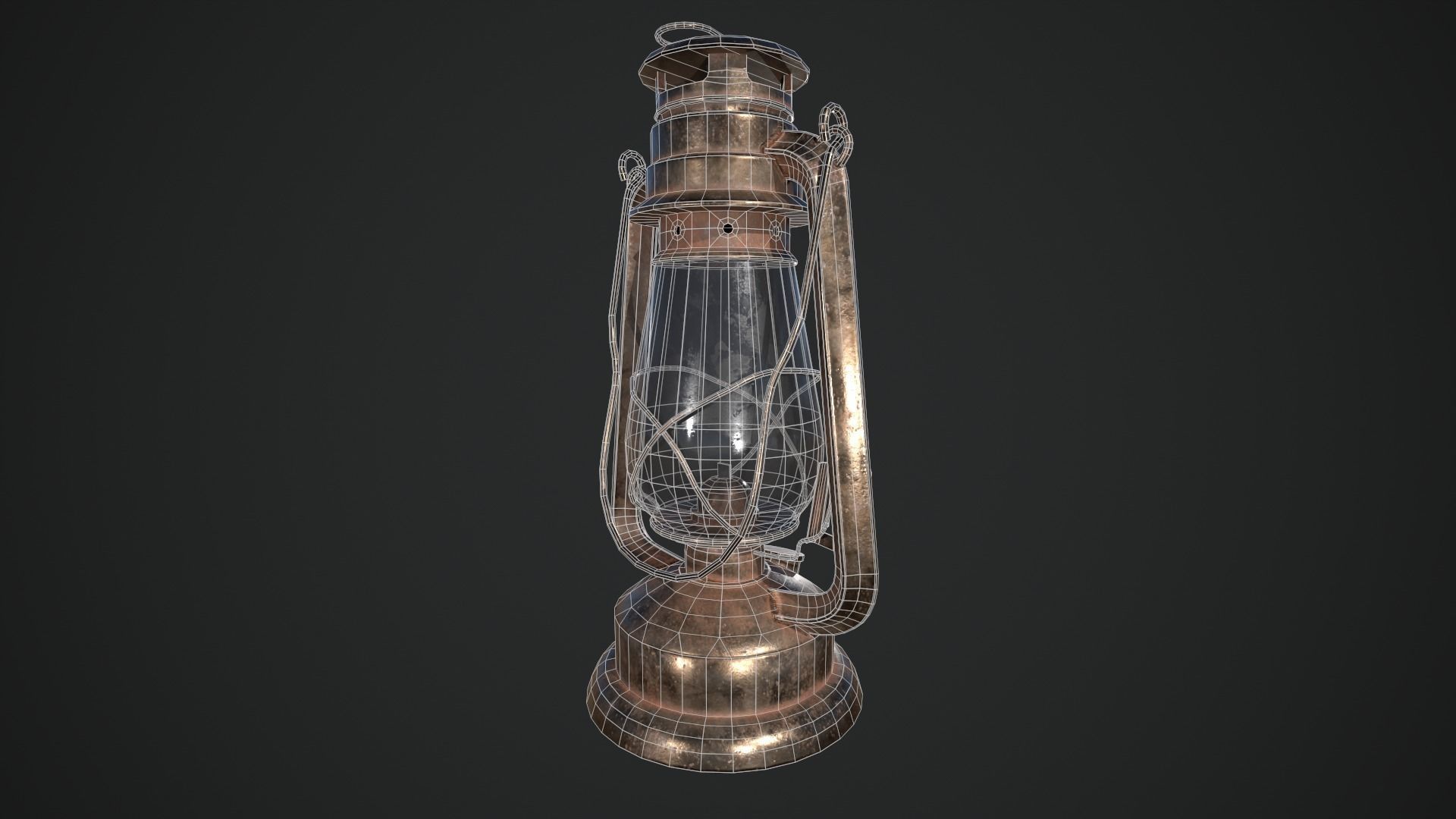 Oil lantern Low-poly 3D model_20