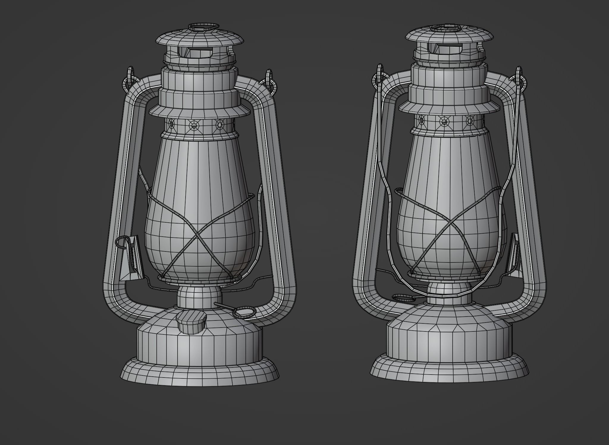 Oil lantern Low-poly 3D model_29