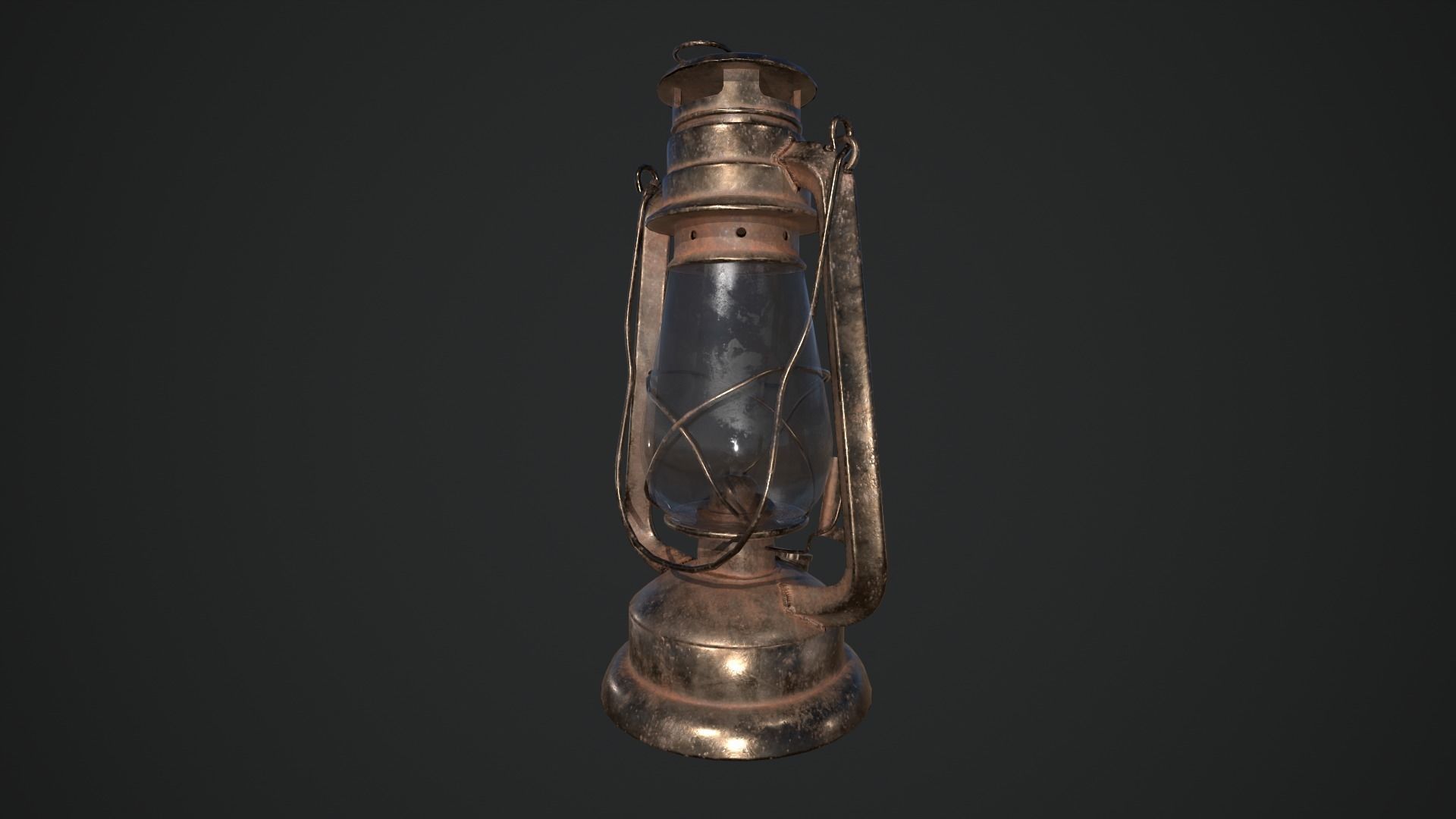 Oil lantern Low-poly 3D model_11