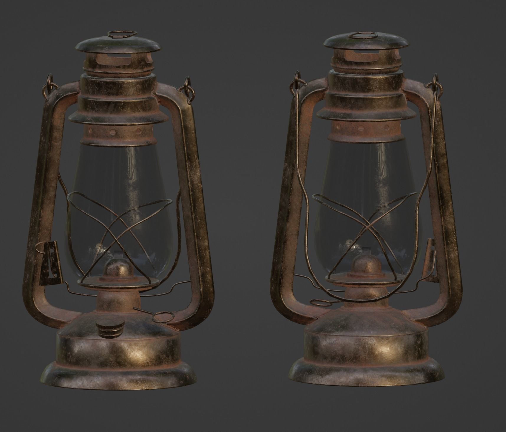 Oil lantern Low-poly 3D model_25