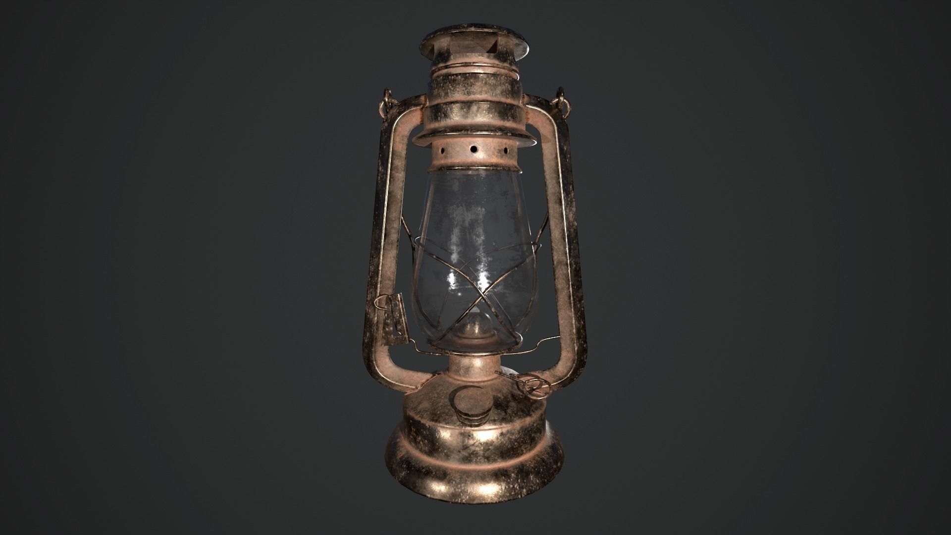 Oil lantern Low-poly 3D model_5