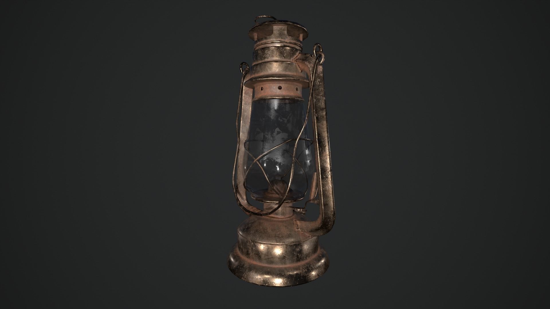 Oil lantern Low-poly 3D model_13