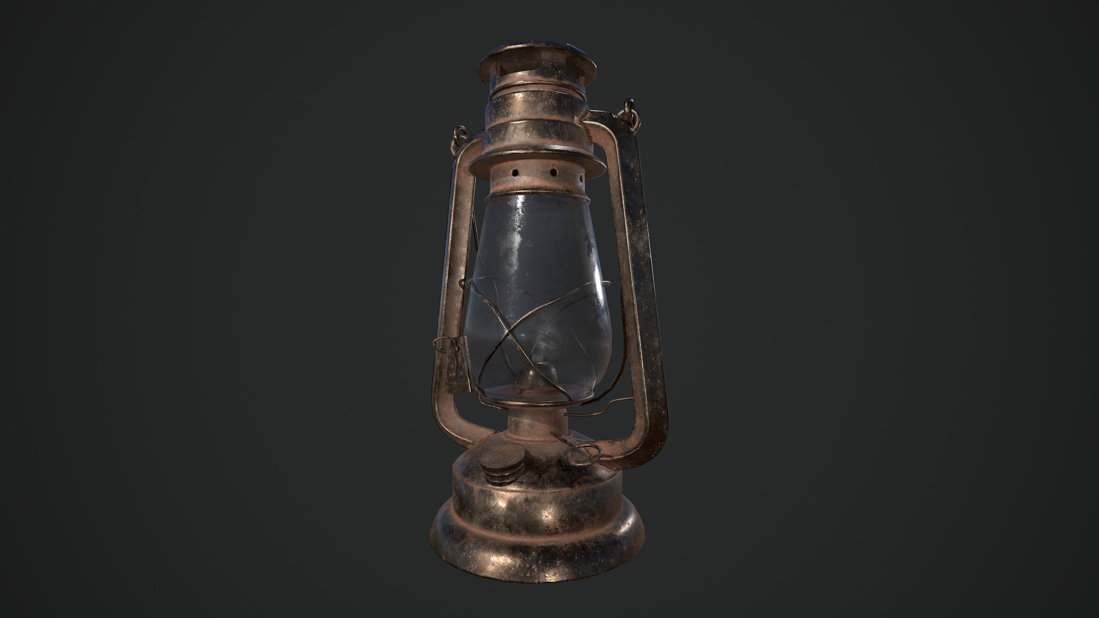 Oil lantern Low-poly 3D model_8