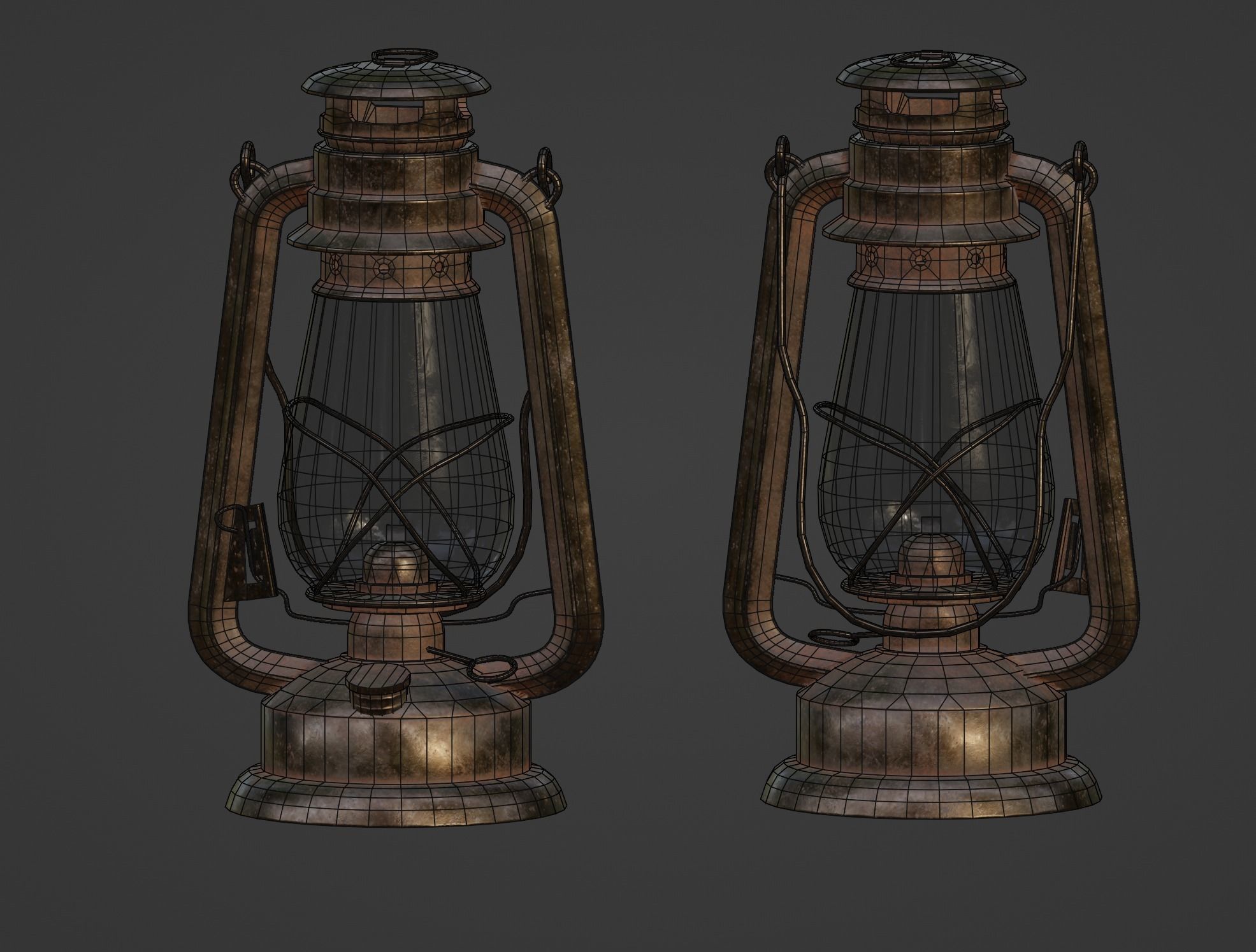 Oil lantern Low-poly 3D model_26