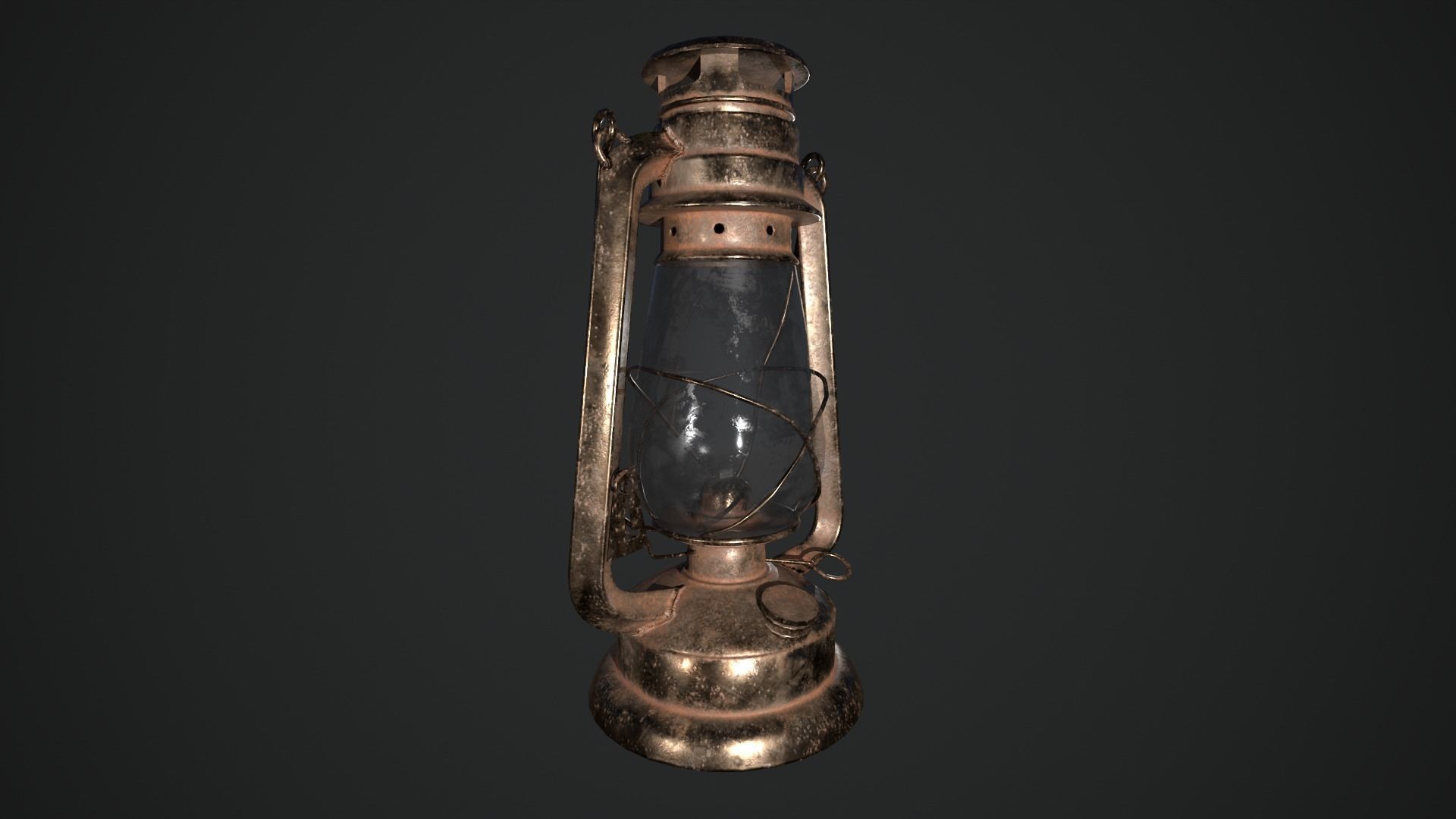 Oil lantern Low-poly 3D model_14