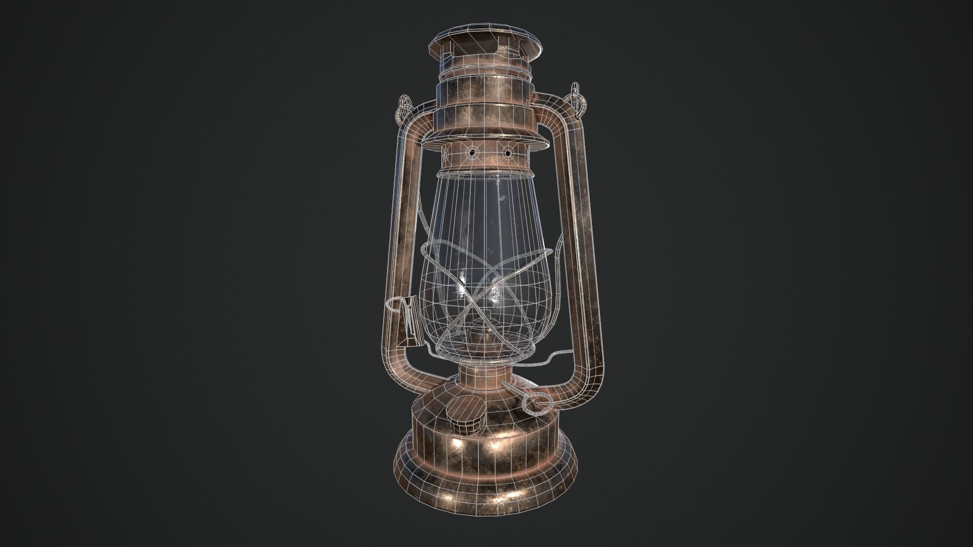 Oil lantern Low-poly 3D model_19