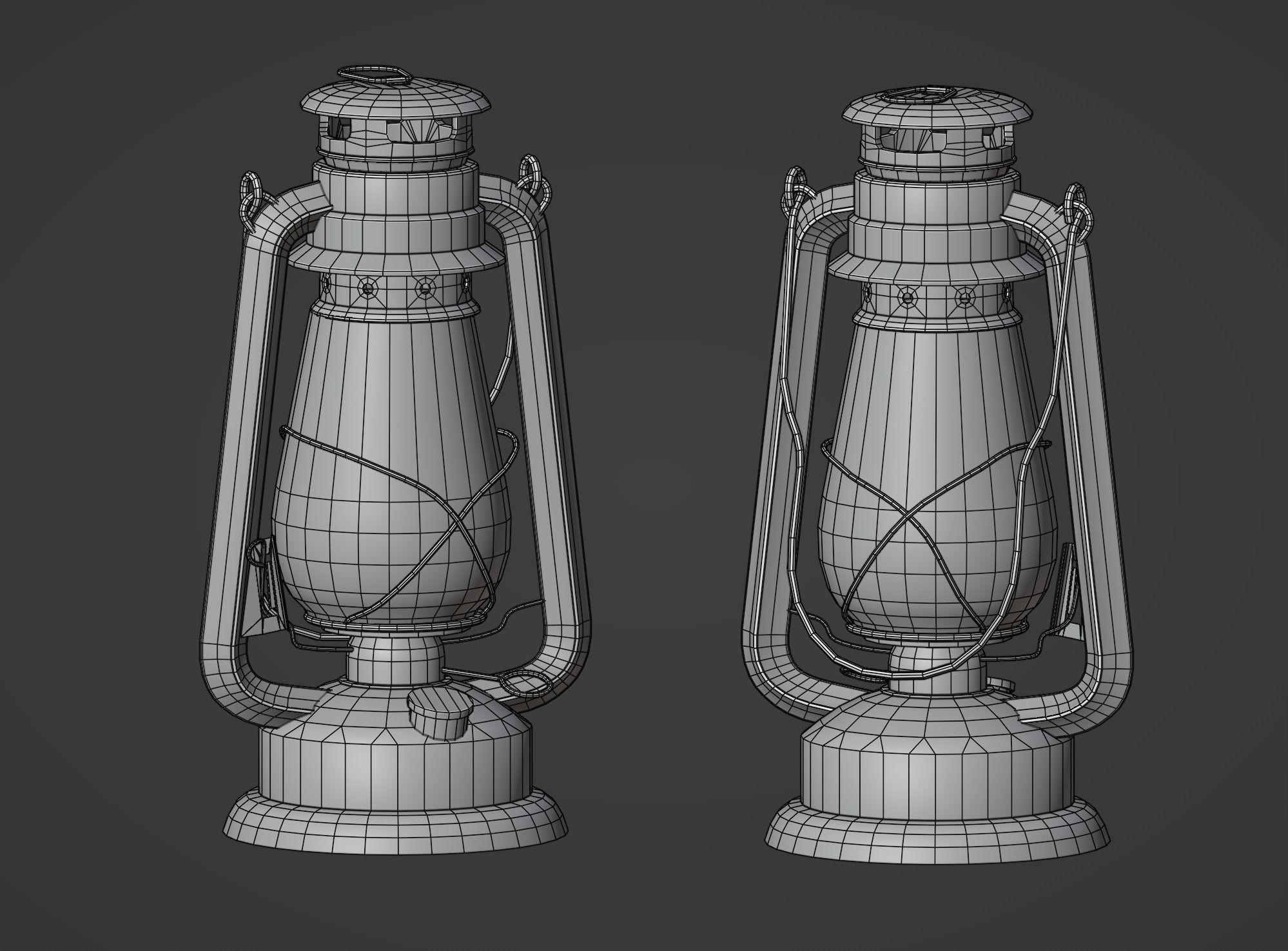 Oil lantern Low-poly 3D model_23