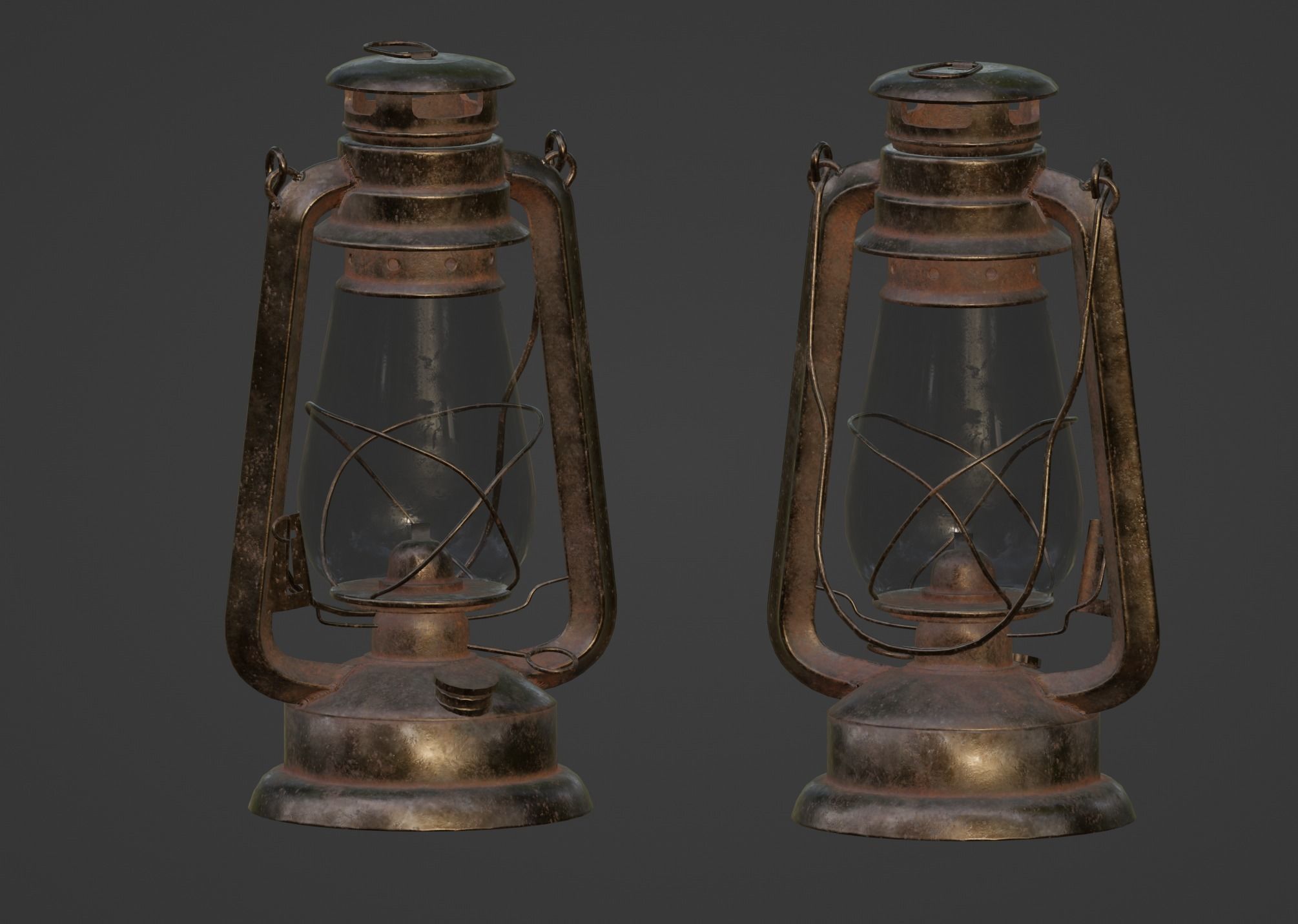 Oil lantern Low-poly 3D model_24