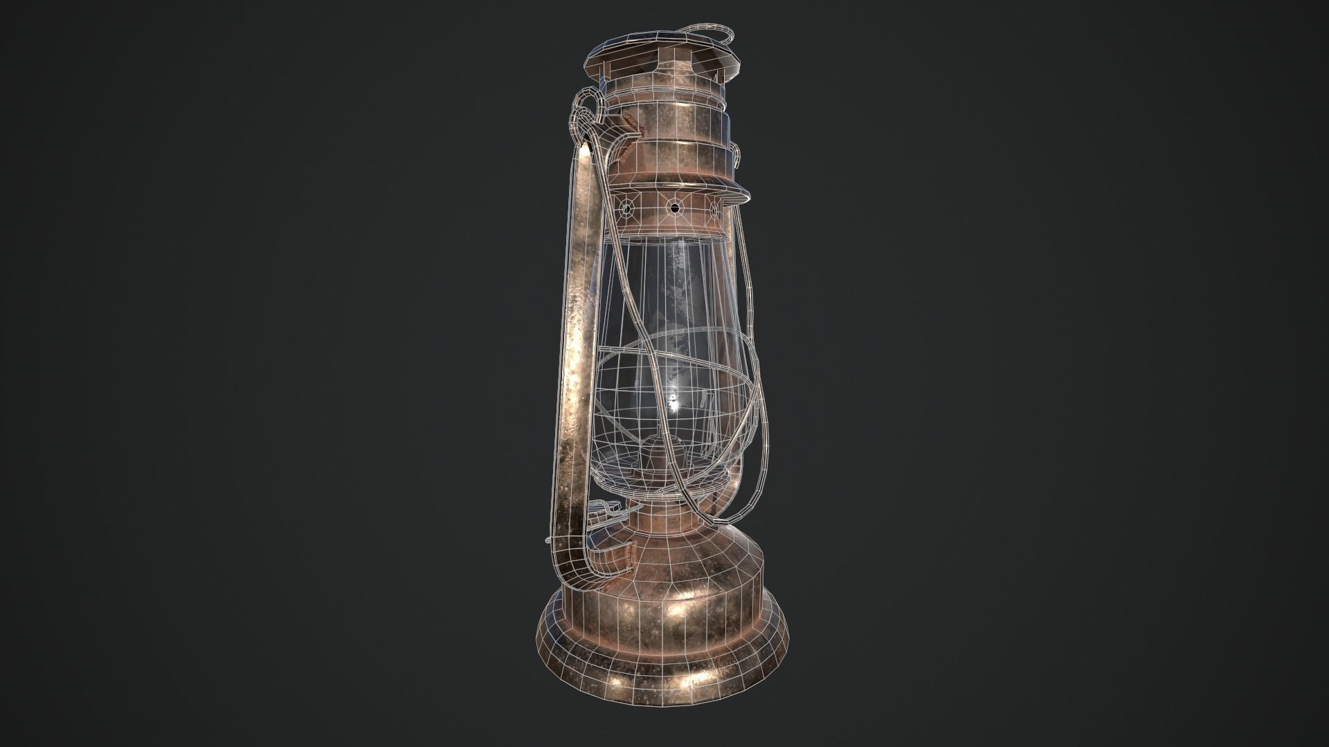 Oil lantern Low-poly 3D model_22