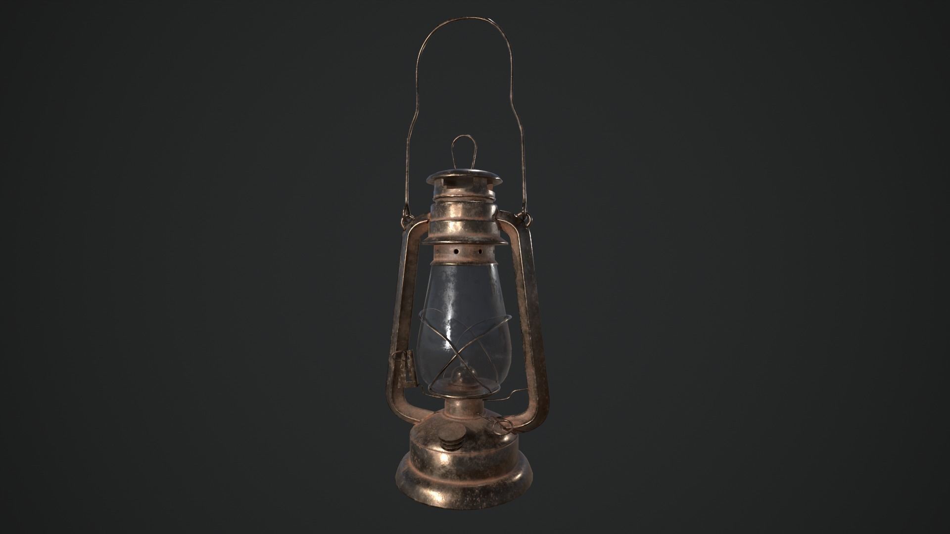 Oil lantern Low-poly 3D model_7
