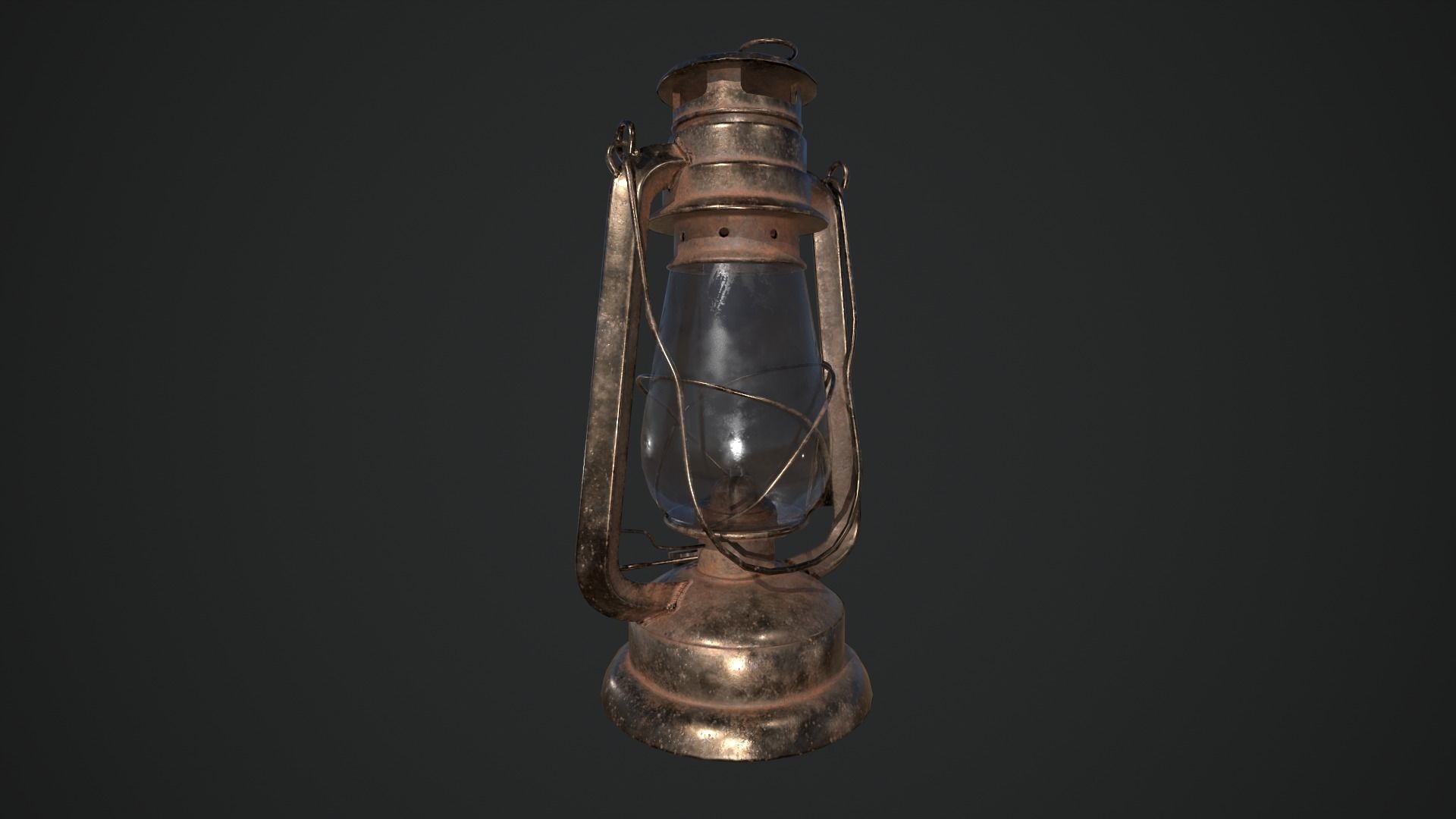 Oil lantern Low-poly 3D model_9