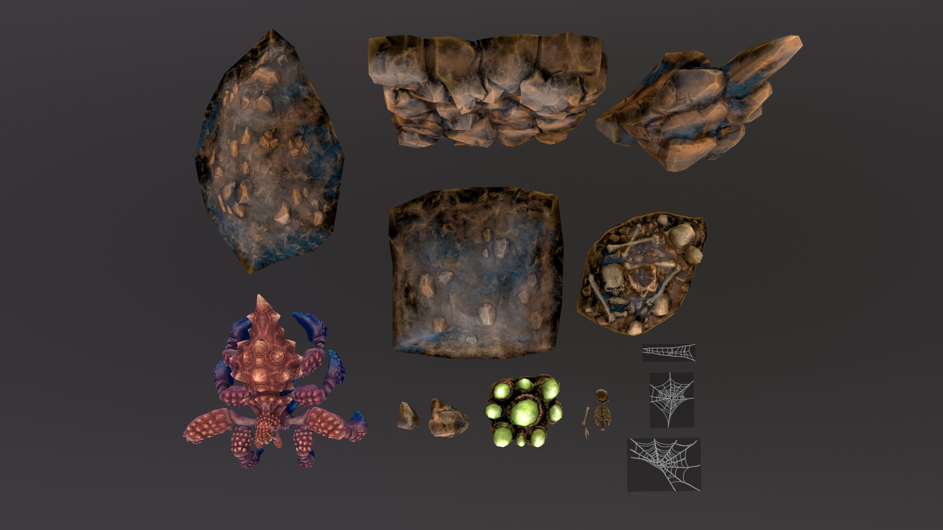 Spider nest asset Low-poly 3D model_6