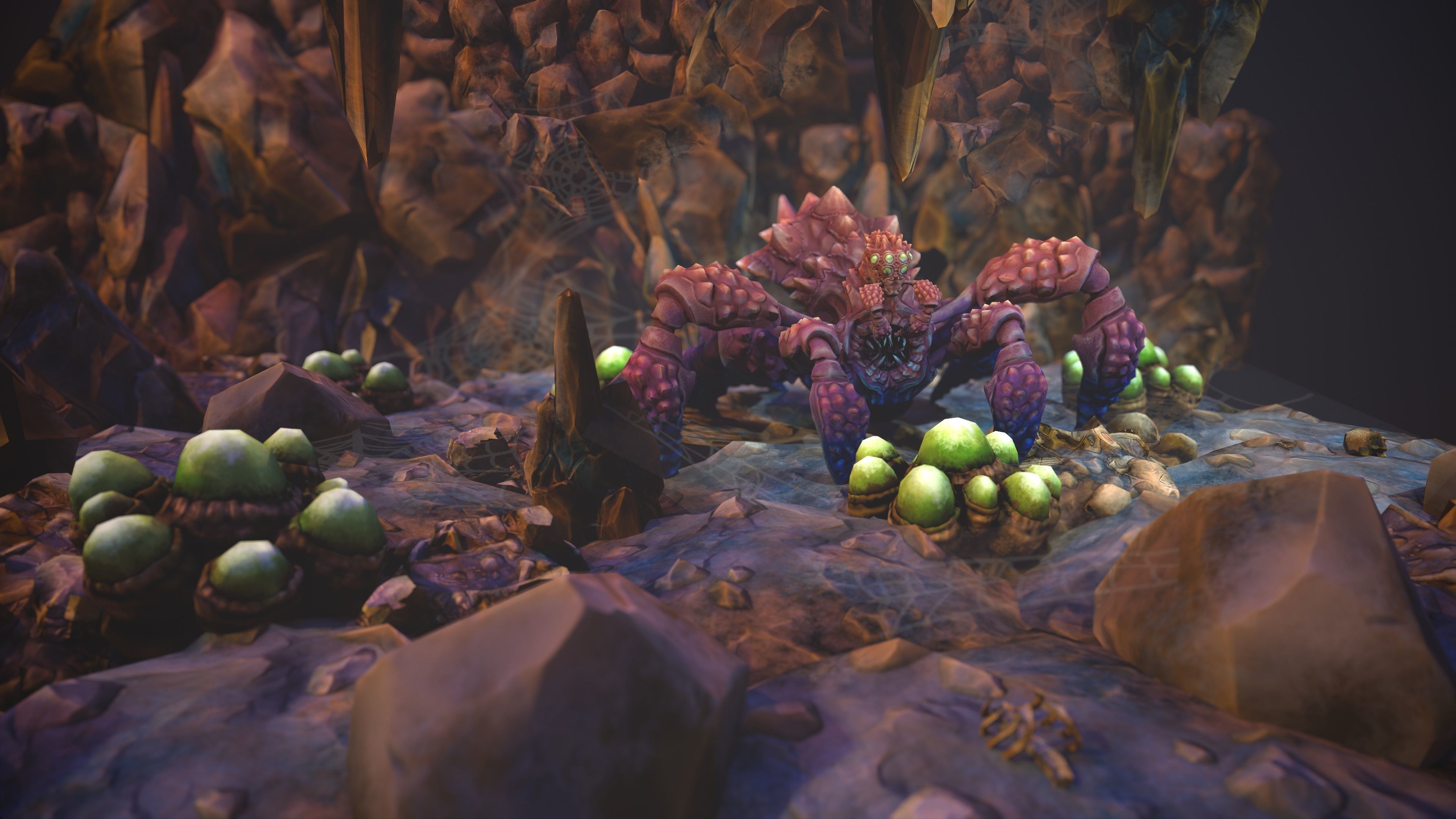 Spider nest asset Low-poly 3D model_2