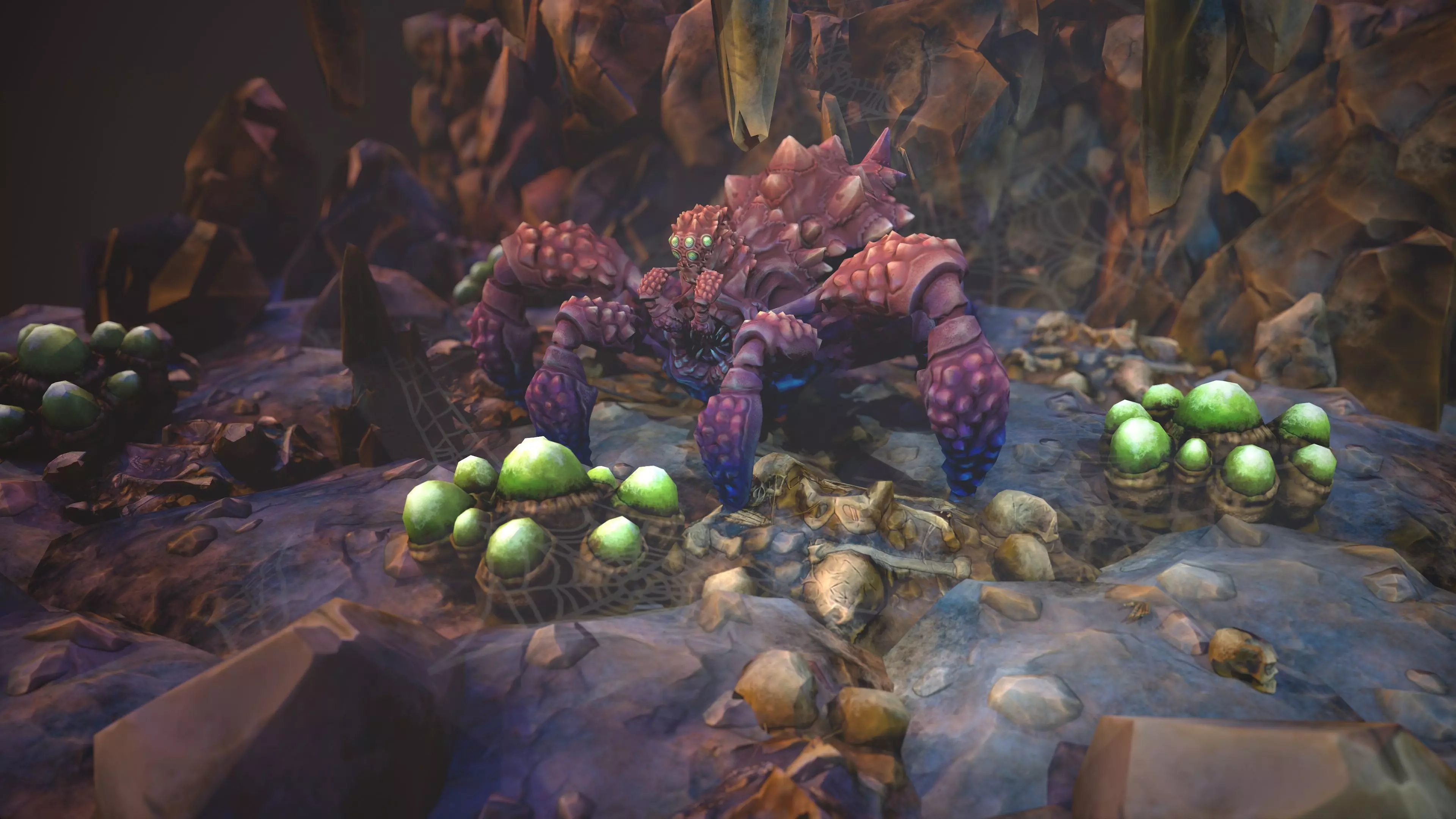 Spider nest asset Low-poly 3D model_0