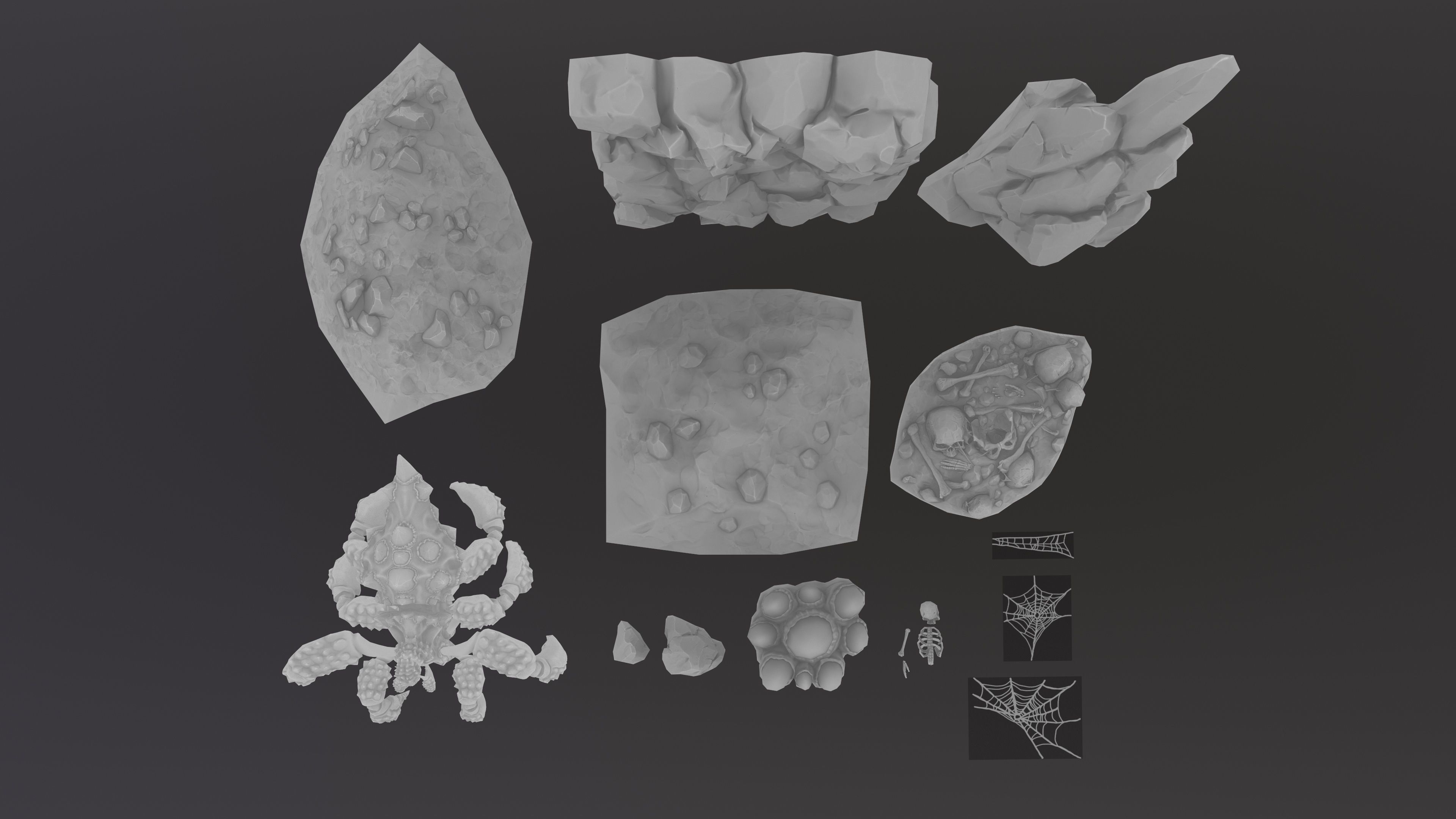 Spider nest asset Low-poly 3D model_5