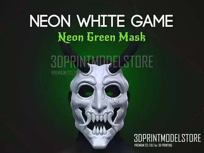 Neon White Green Mask - Neon Green - Halloween Cosplay Mask