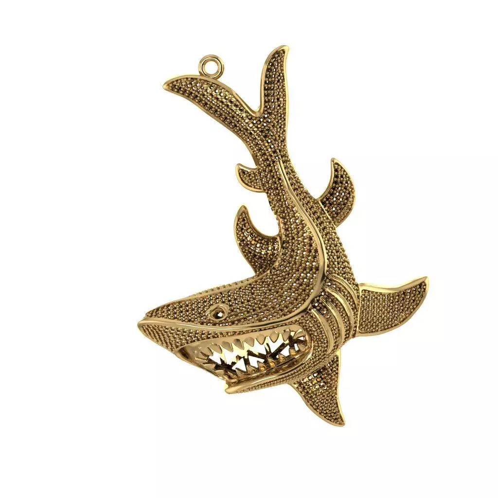 new design pendant shark 003 3D print model_0