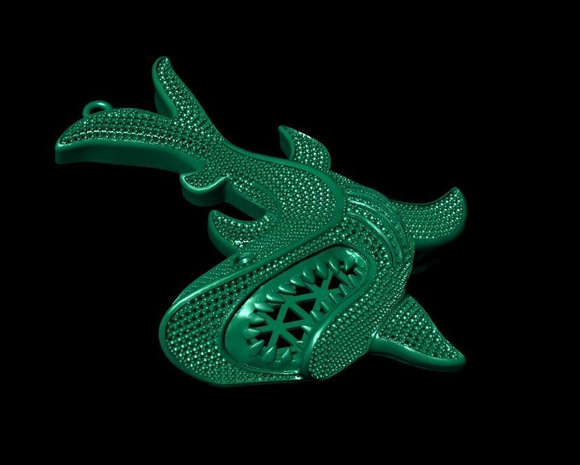 new design pendant shark 003 3D print model_6