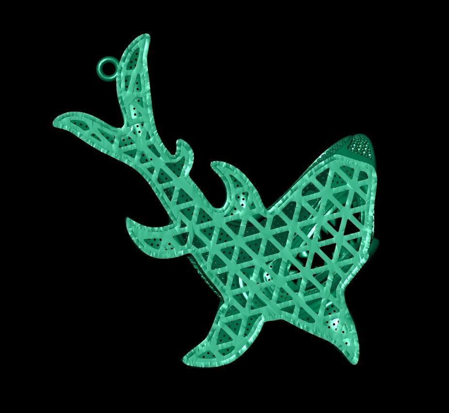 new design pendant shark 003 3D print model_5
