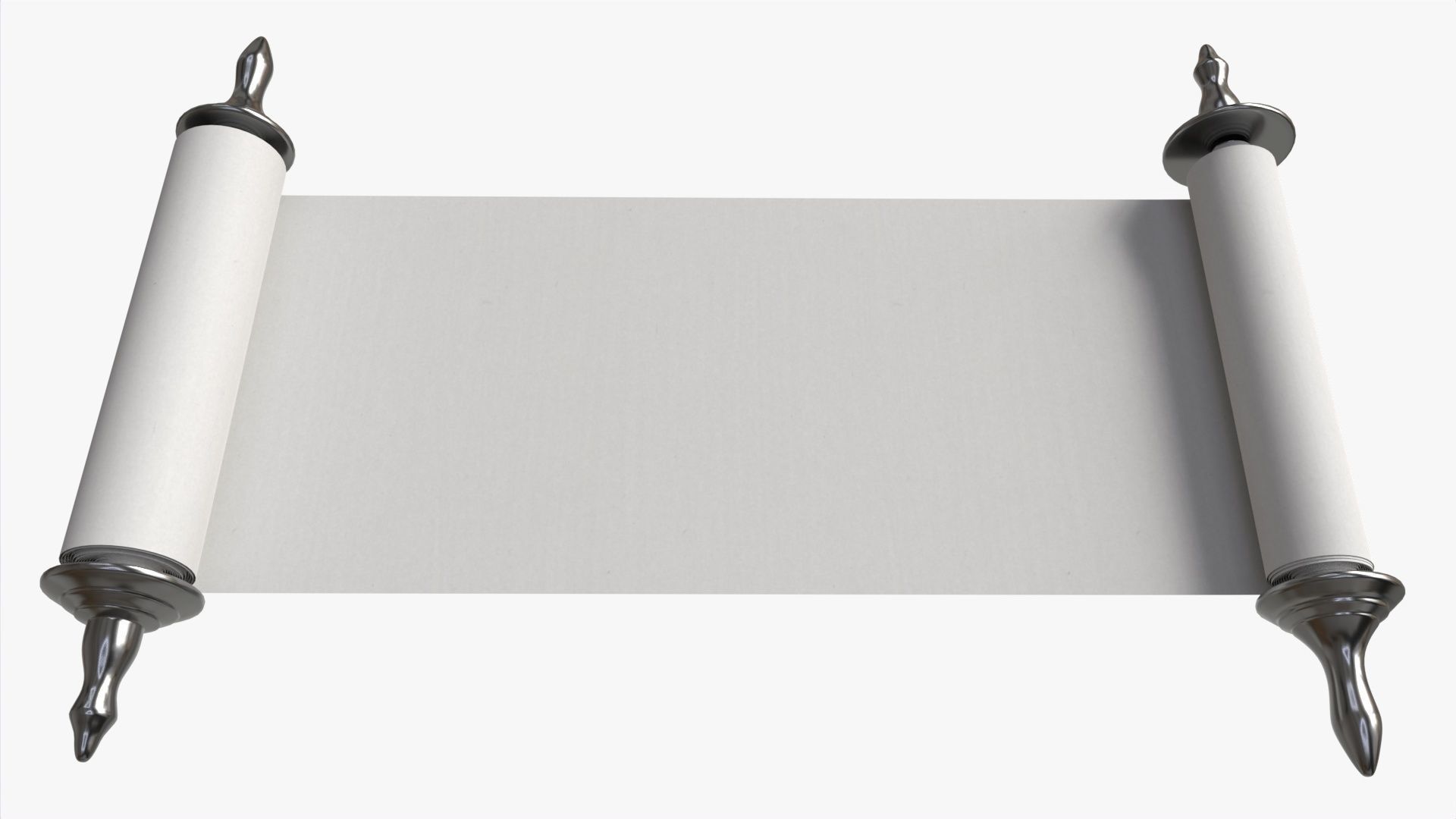 Ancient Scroll With Metal Rods clean 02 3D model_2
