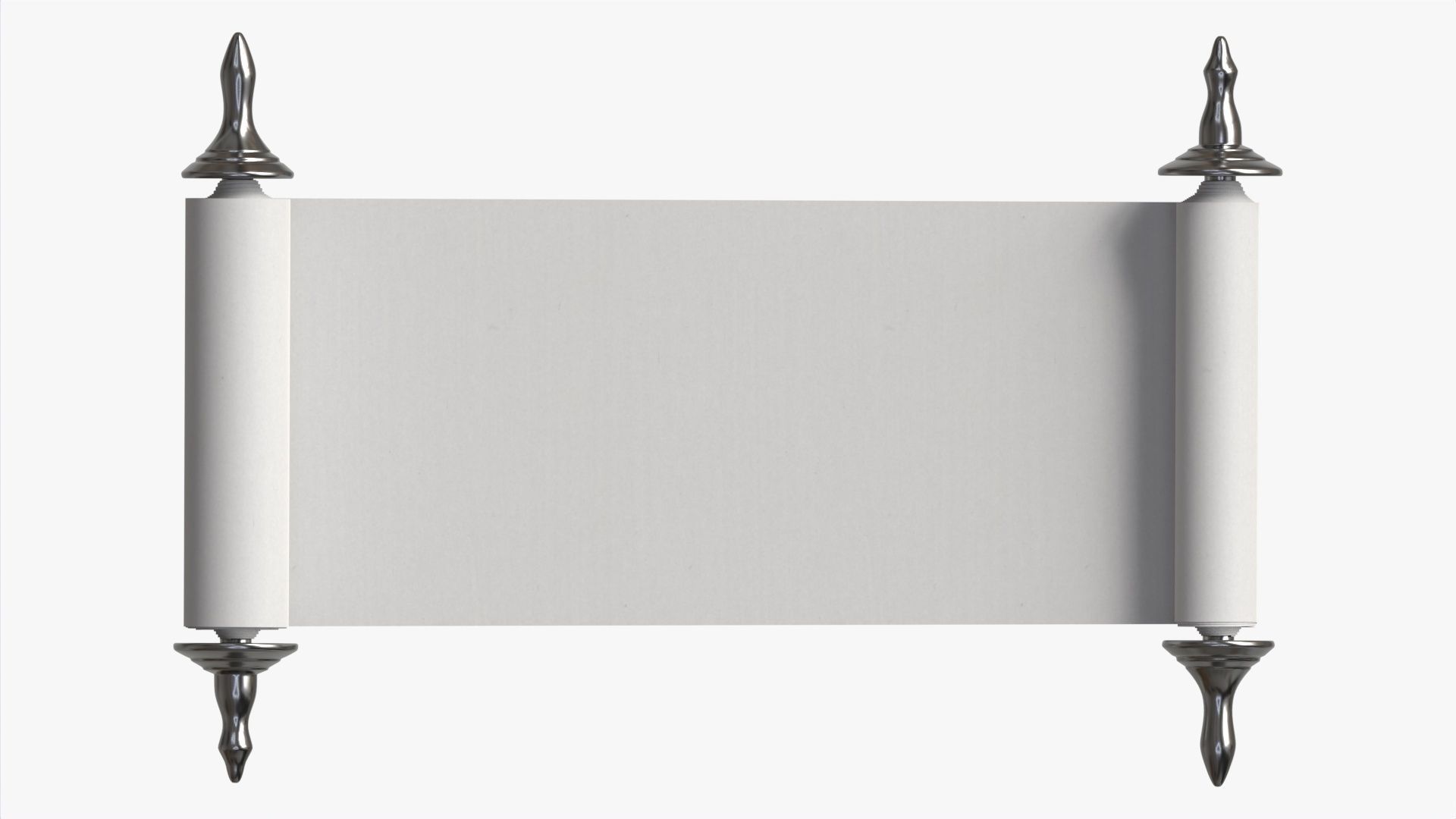Ancient Scroll With Metal Rods clean 02 3D model_5