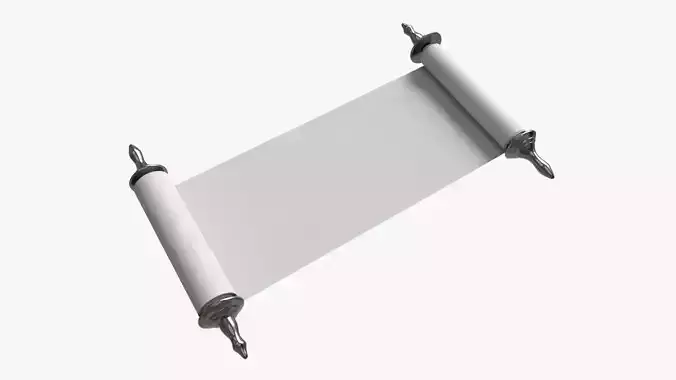 Ancient Scroll With Metal Rods clean 02