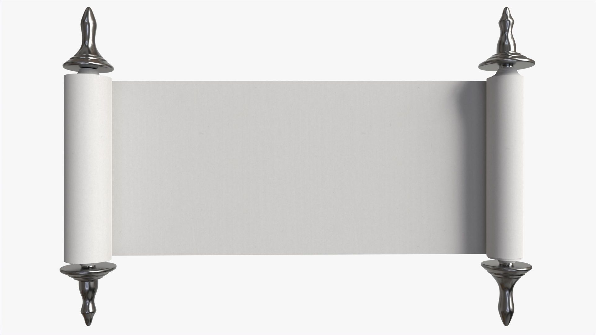 Ancient Scroll With Metal Rods clean 02 3D model_1