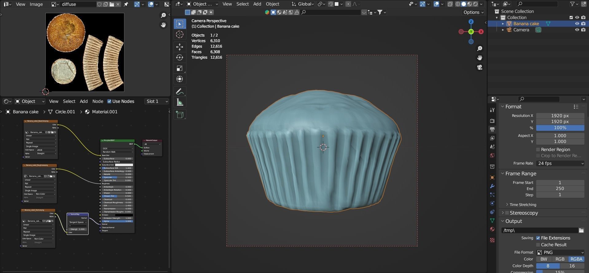 Banana cake style1 Low-poly 3D model_16