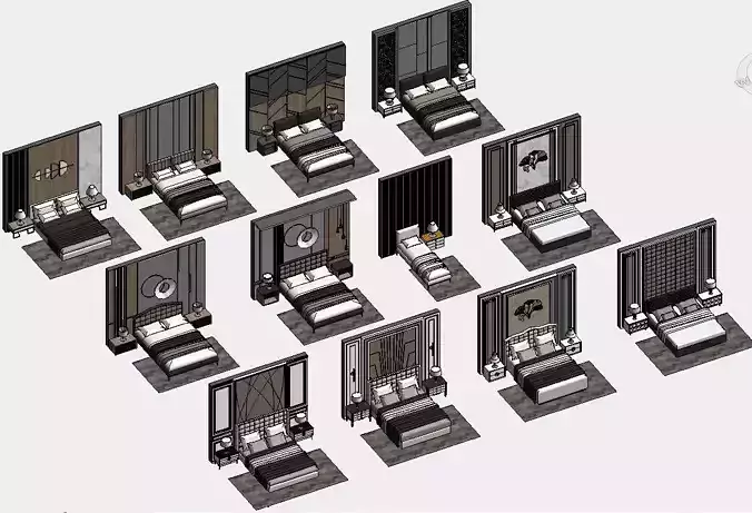 Bedroom Pack Revit Family Interior 3D model