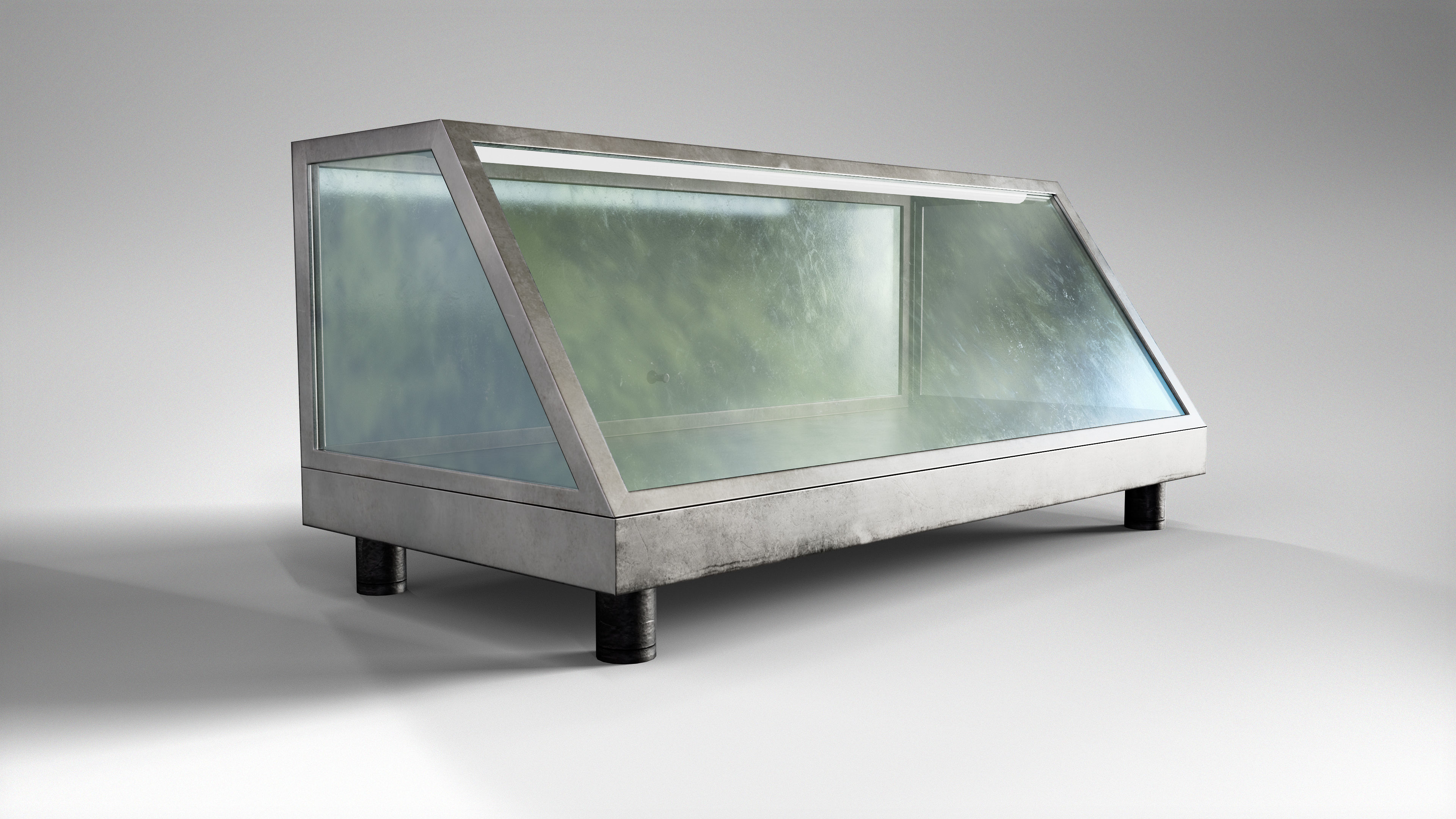 Retro Food Display - Vintage Glass Showcase Game Ready Low-poly 3D model_9