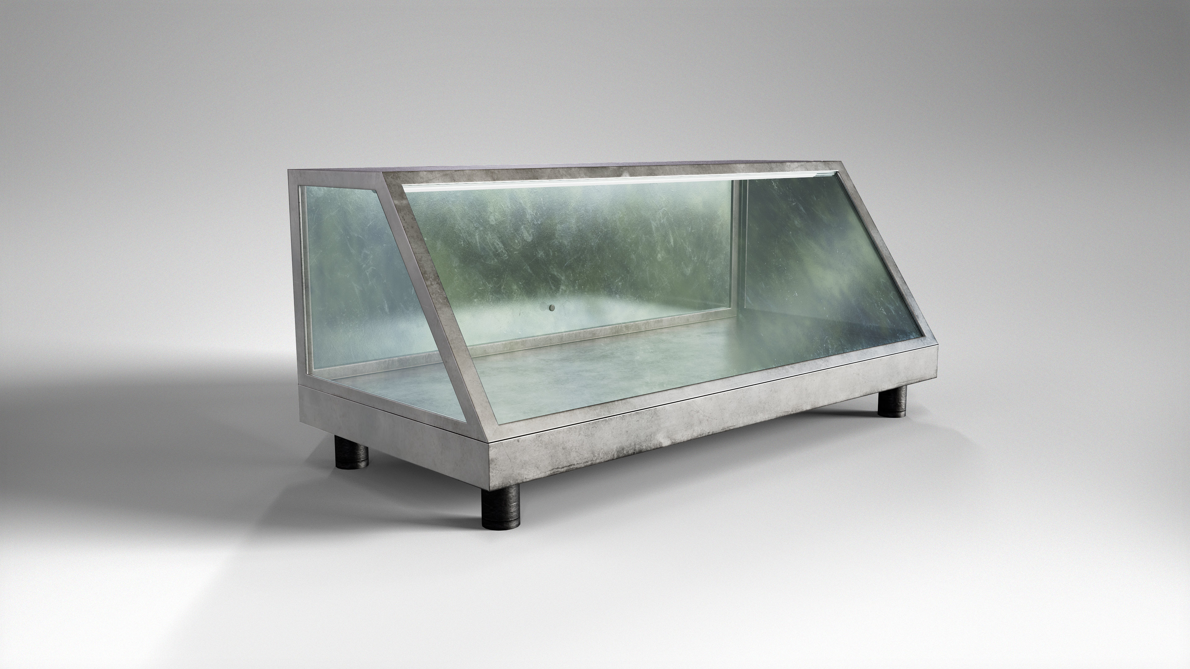 Retro Food Display - Vintage Glass Showcase Game Ready Low-poly 3D model_2