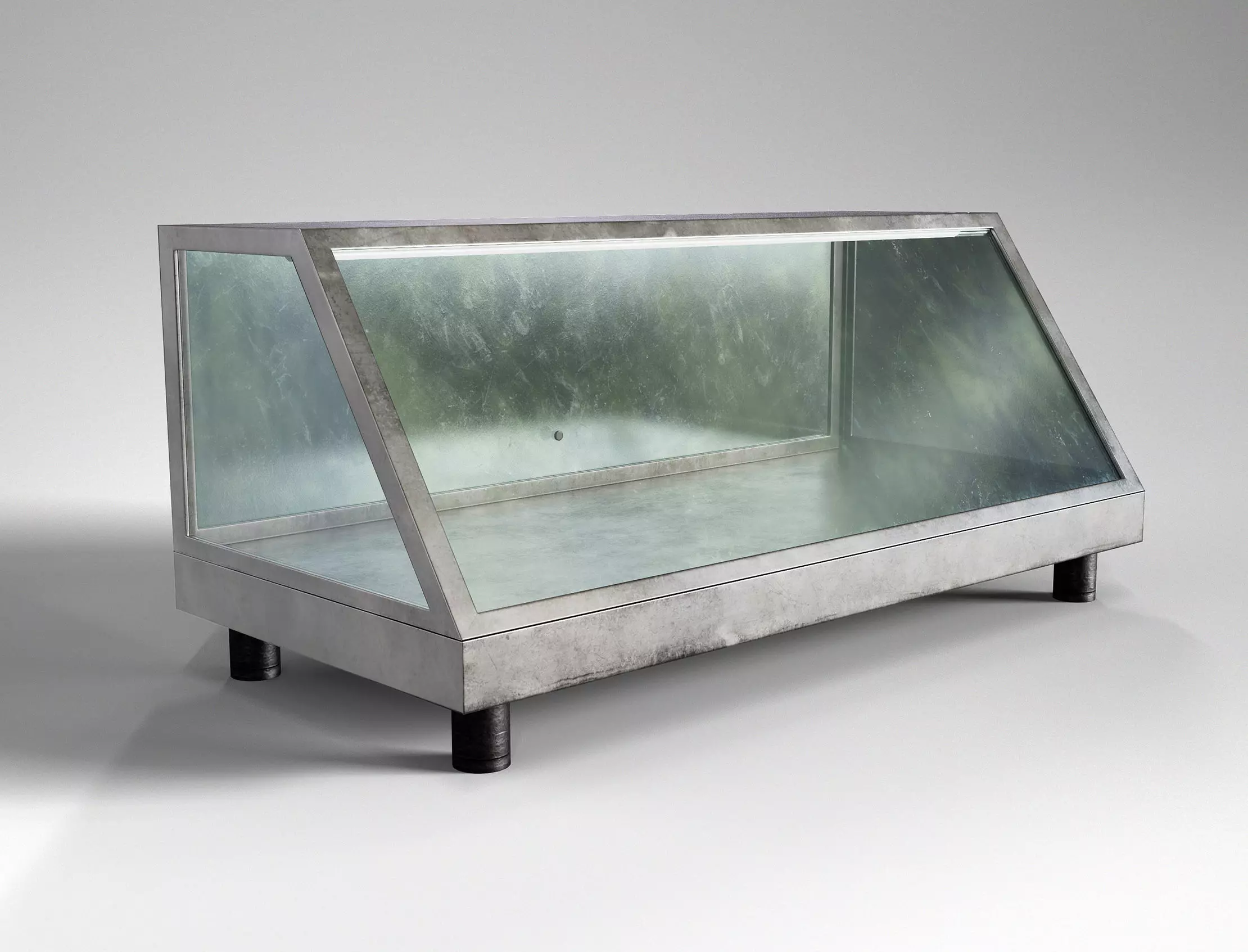 Retro Food Display - Vintage Glass Showcase Game Ready Low-poly 3D model_0