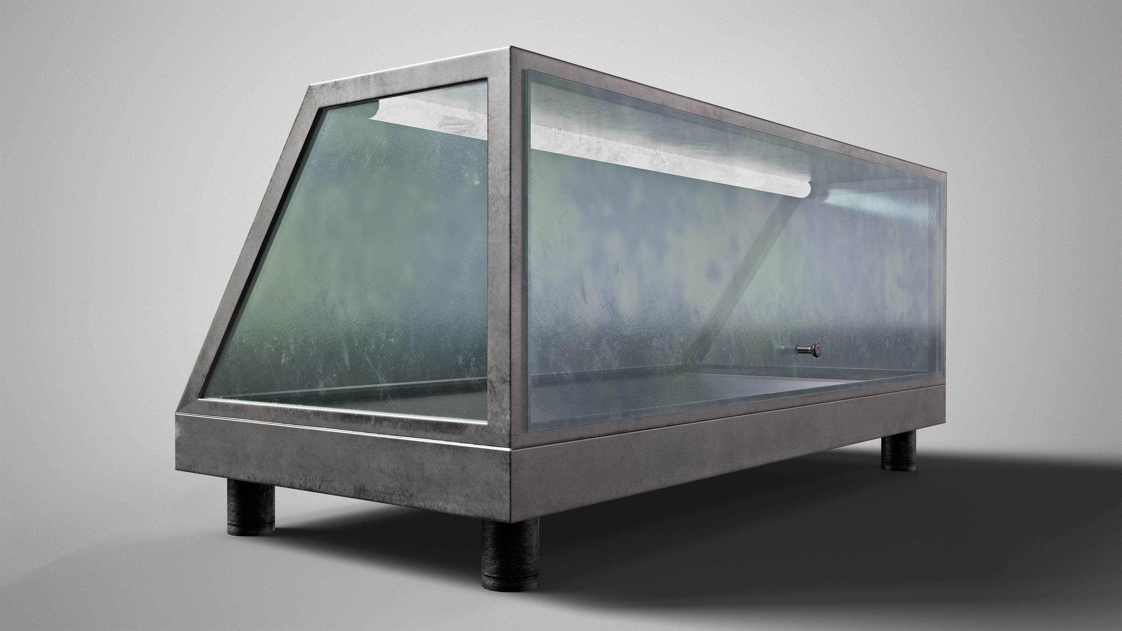 Retro Food Display - Vintage Glass Showcase Game Ready Low-poly 3D model_7