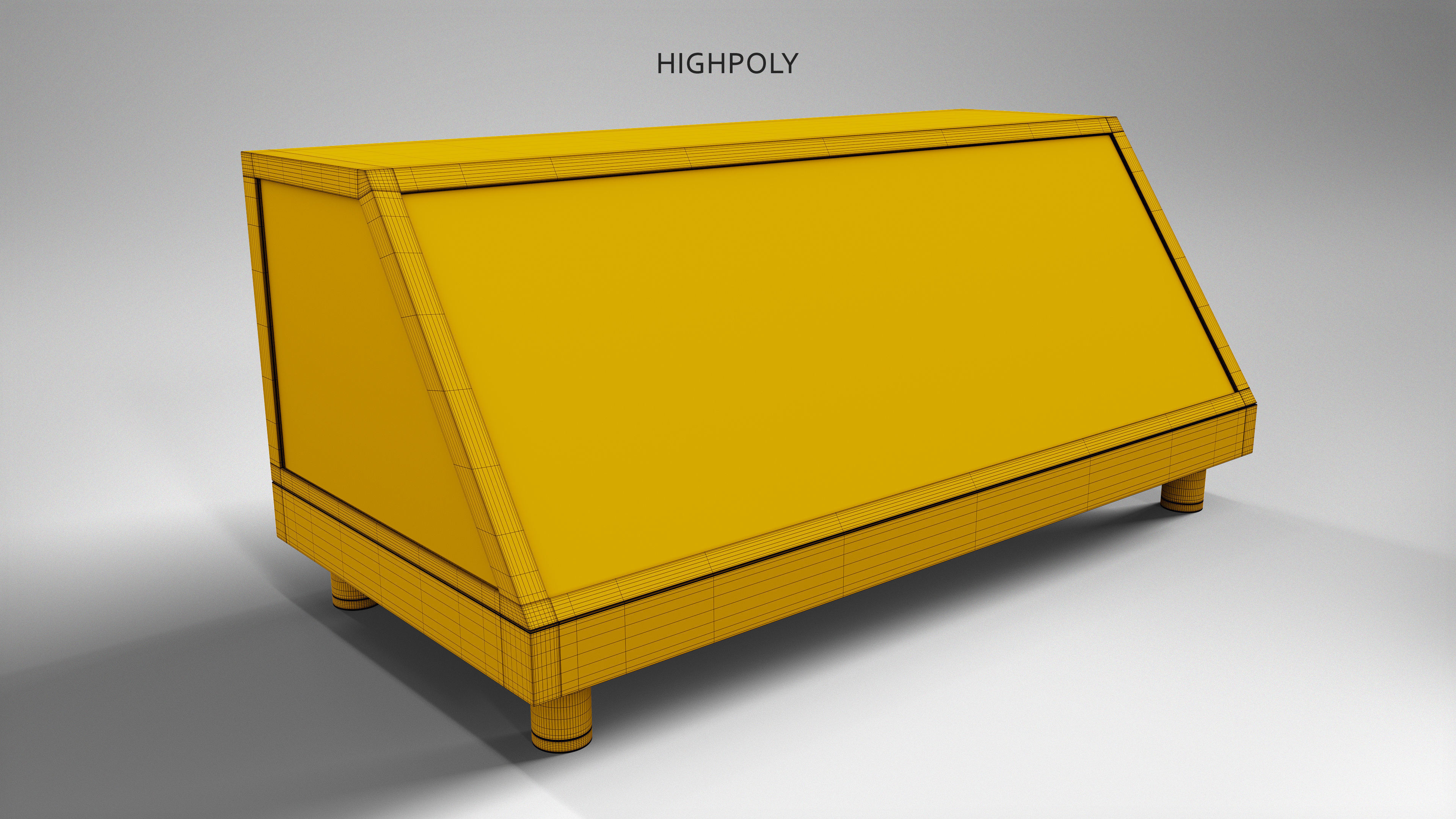 Retro Food Display - Vintage Glass Showcase Game Ready Low-poly 3D model_11