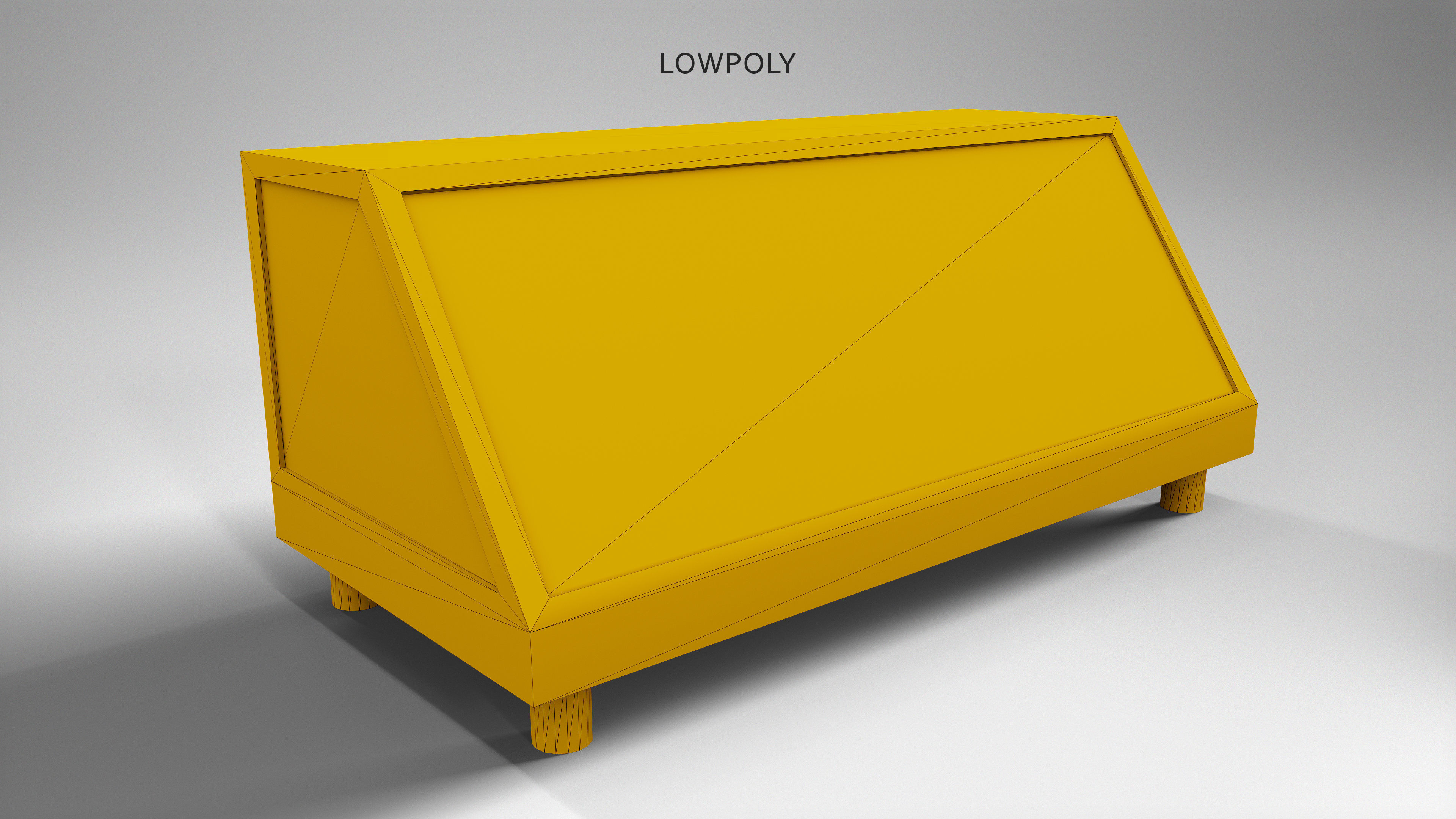 Retro Food Display - Vintage Glass Showcase Game Ready Low-poly 3D model_10