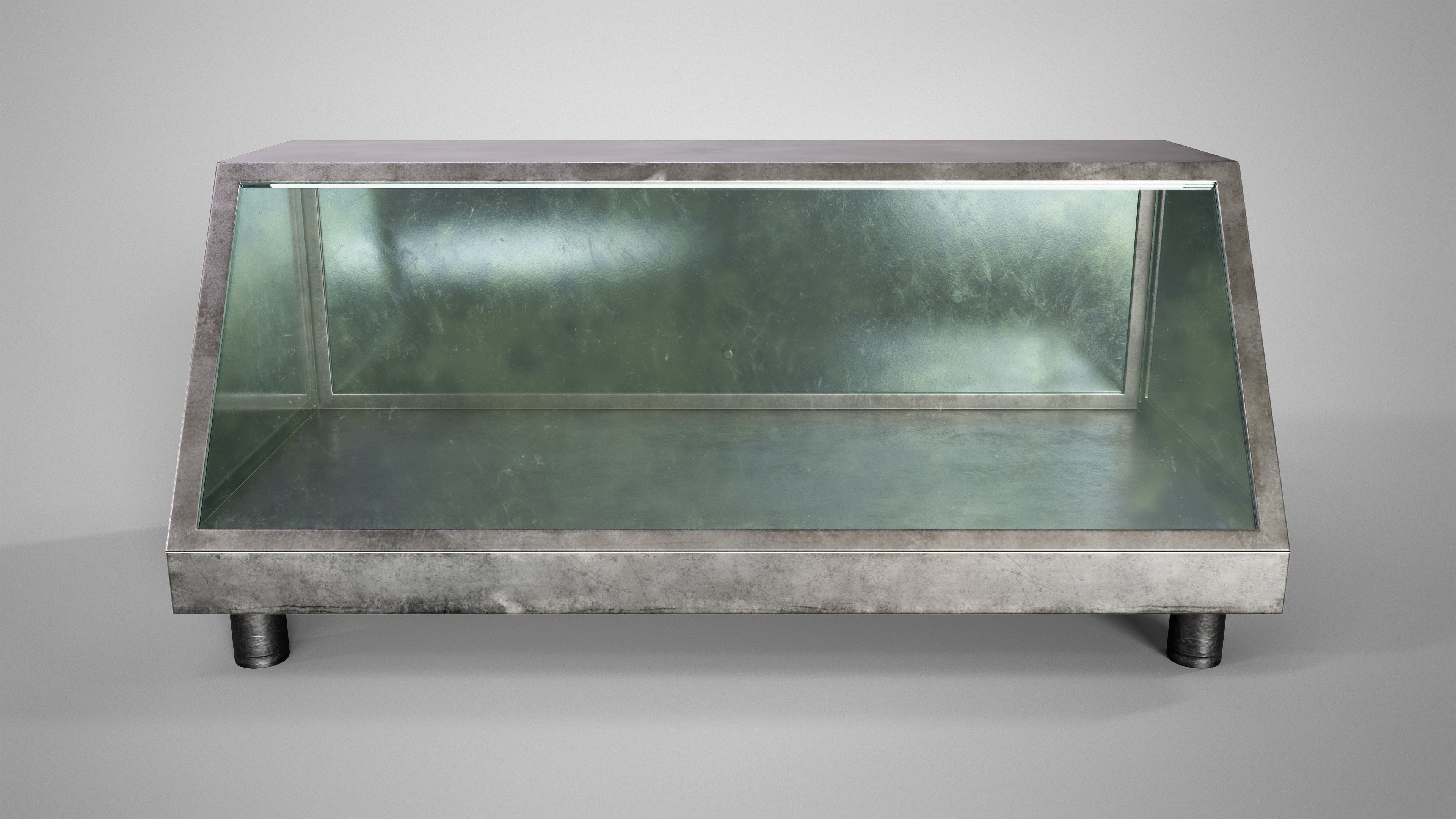 Retro Food Display - Vintage Glass Showcase Game Ready Low-poly 3D model_3