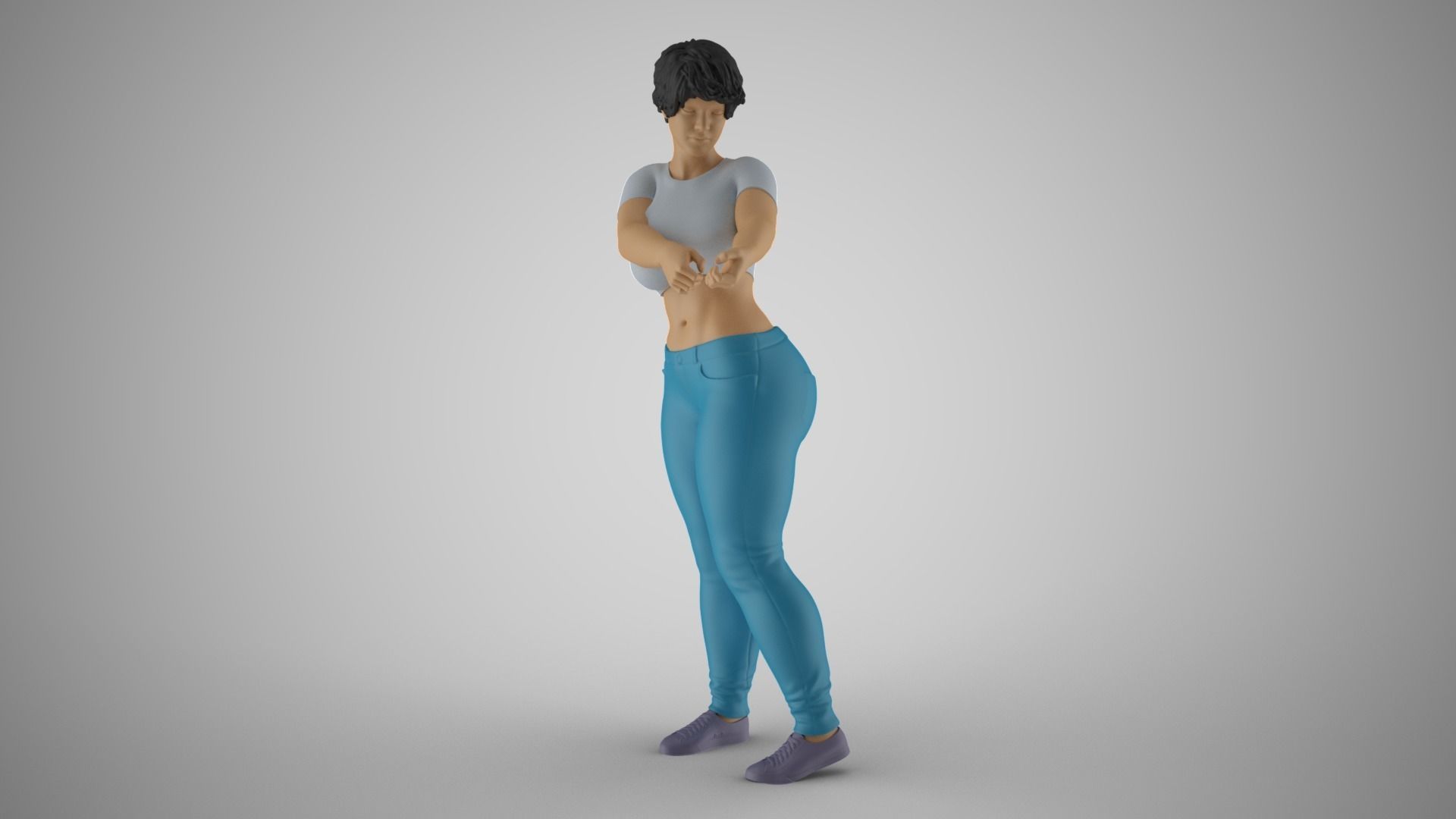 Girl Pulling Rope 3D print model_10