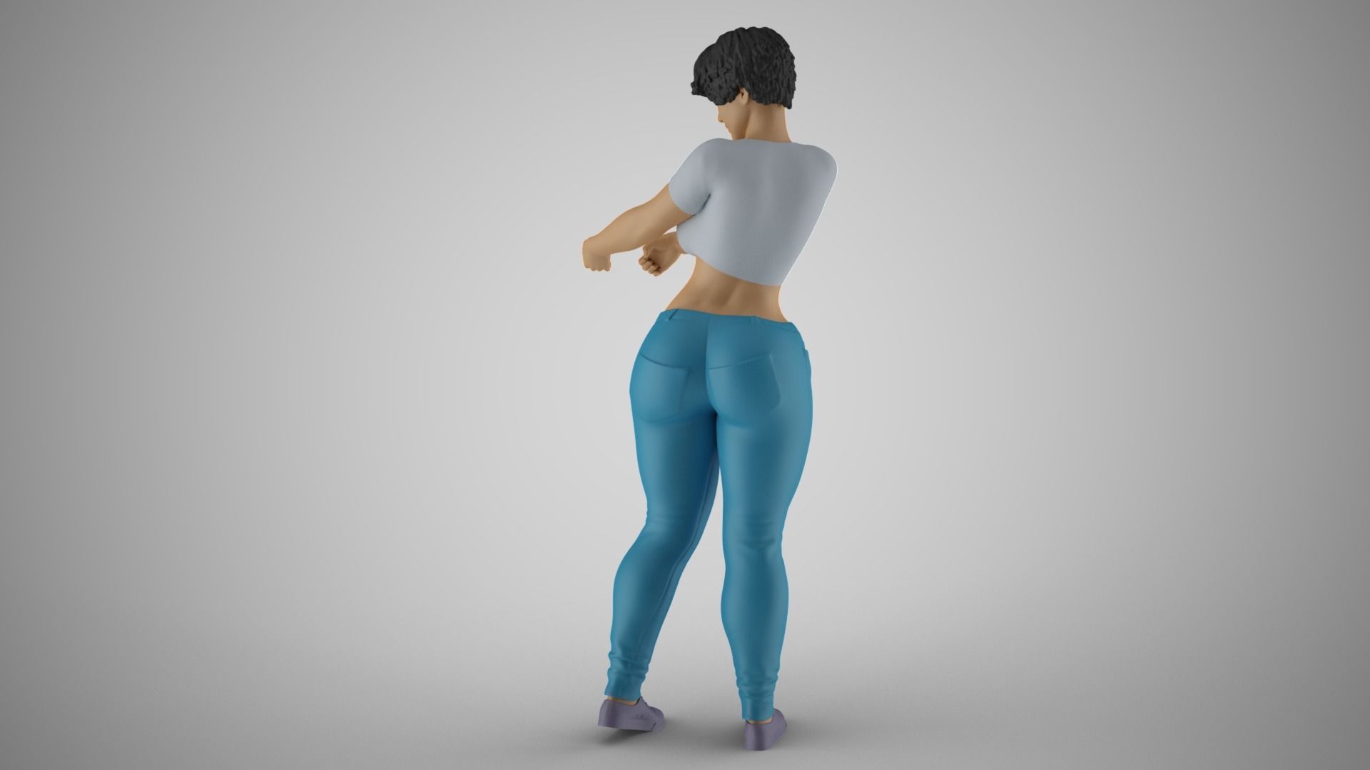 Girl Pulling Rope 3D print model_7