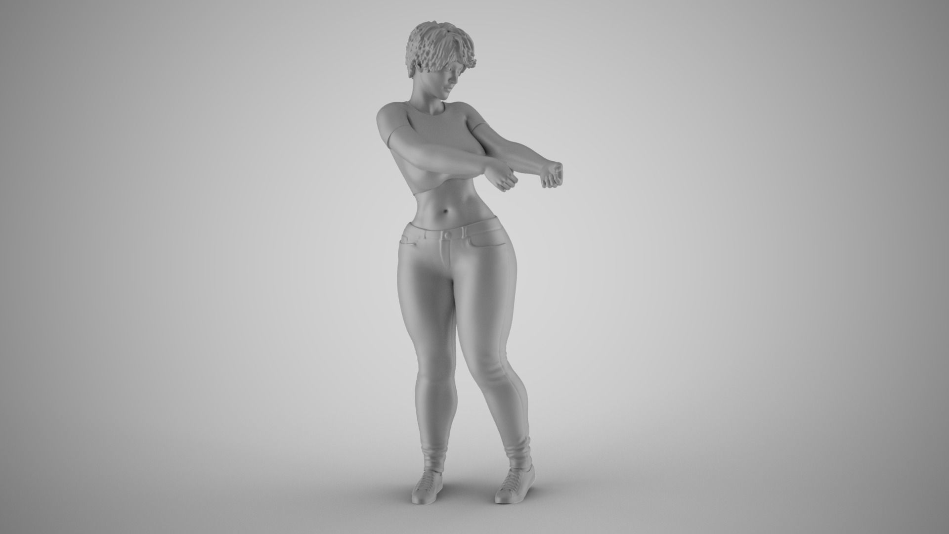 Girl Pulling Rope 3D print model_2