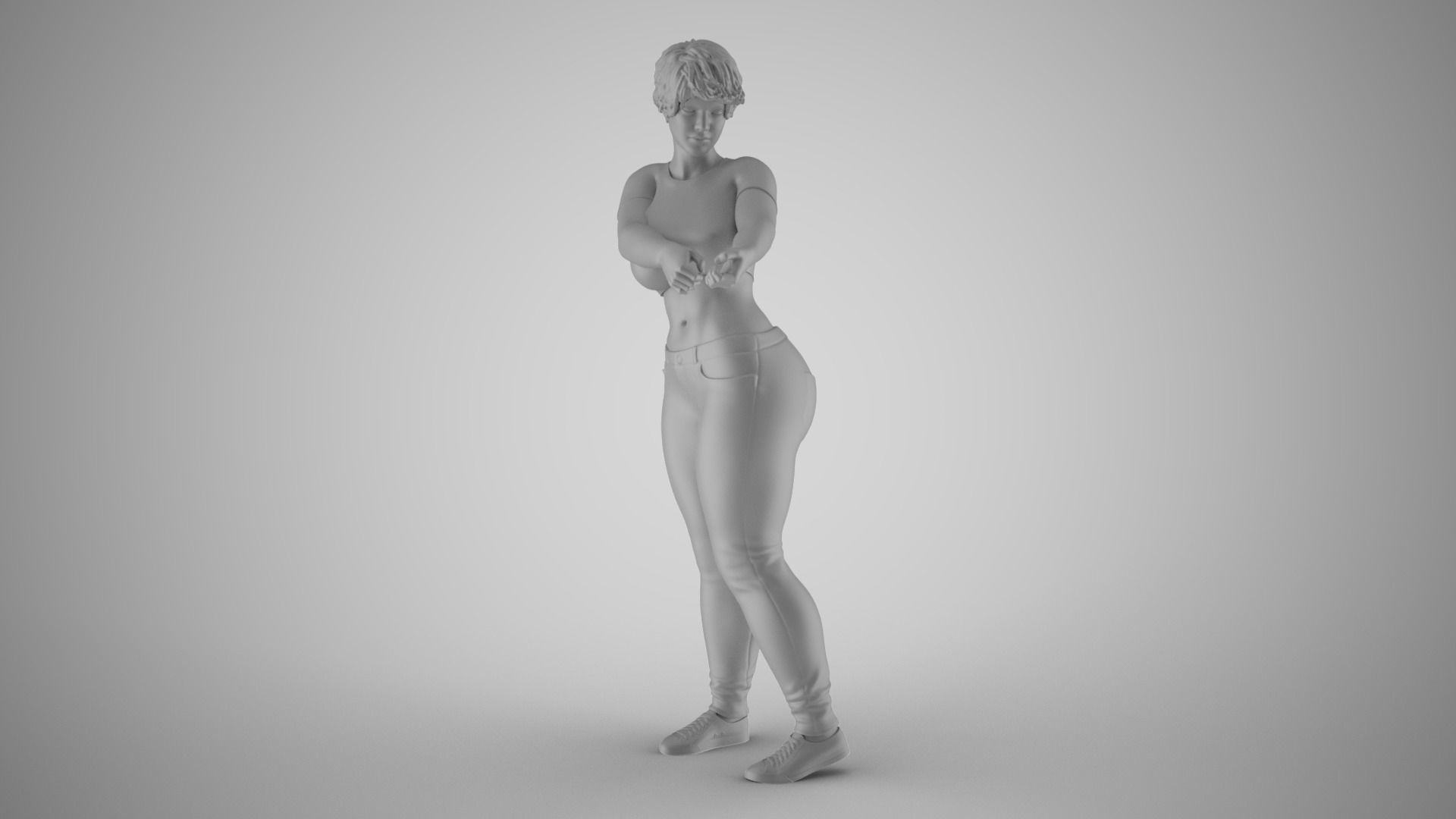Girl Pulling Rope 3D print model_1