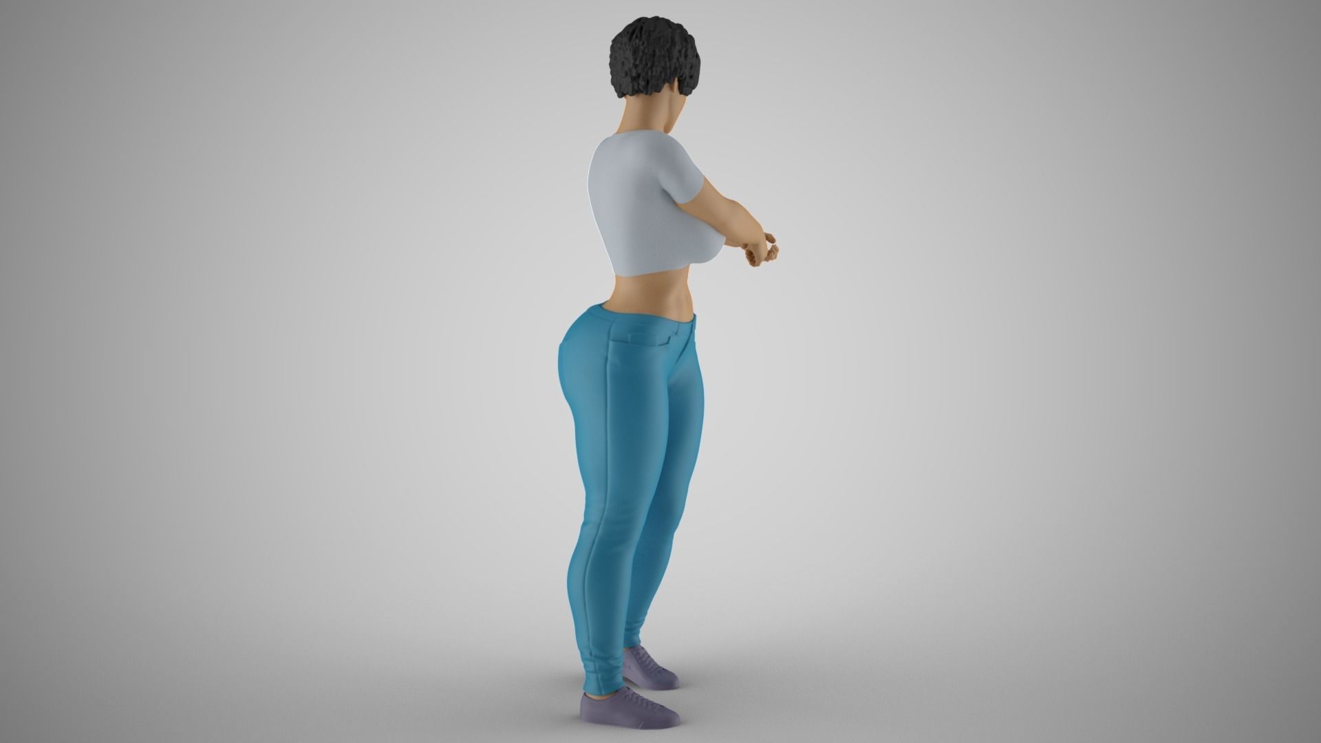 Girl Pulling Rope 3D print model_5