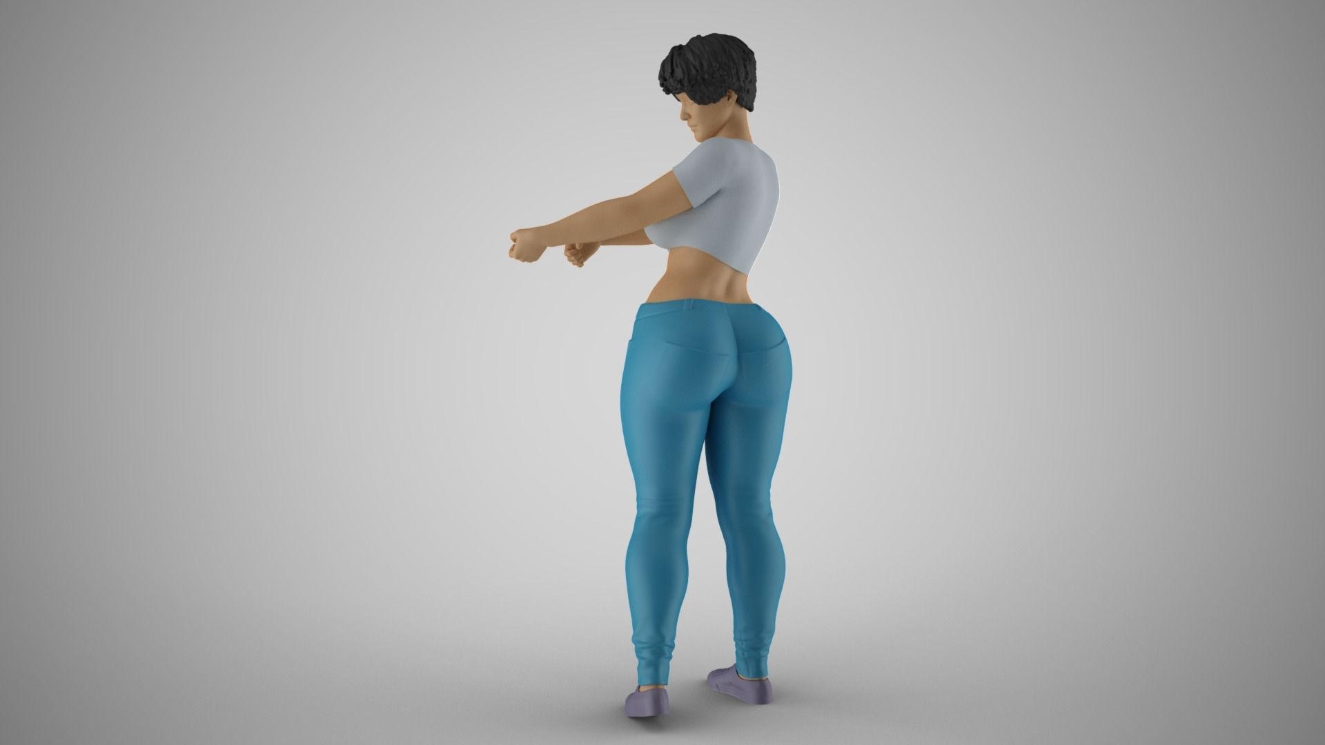 Girl Pulling Rope 3D print model_8